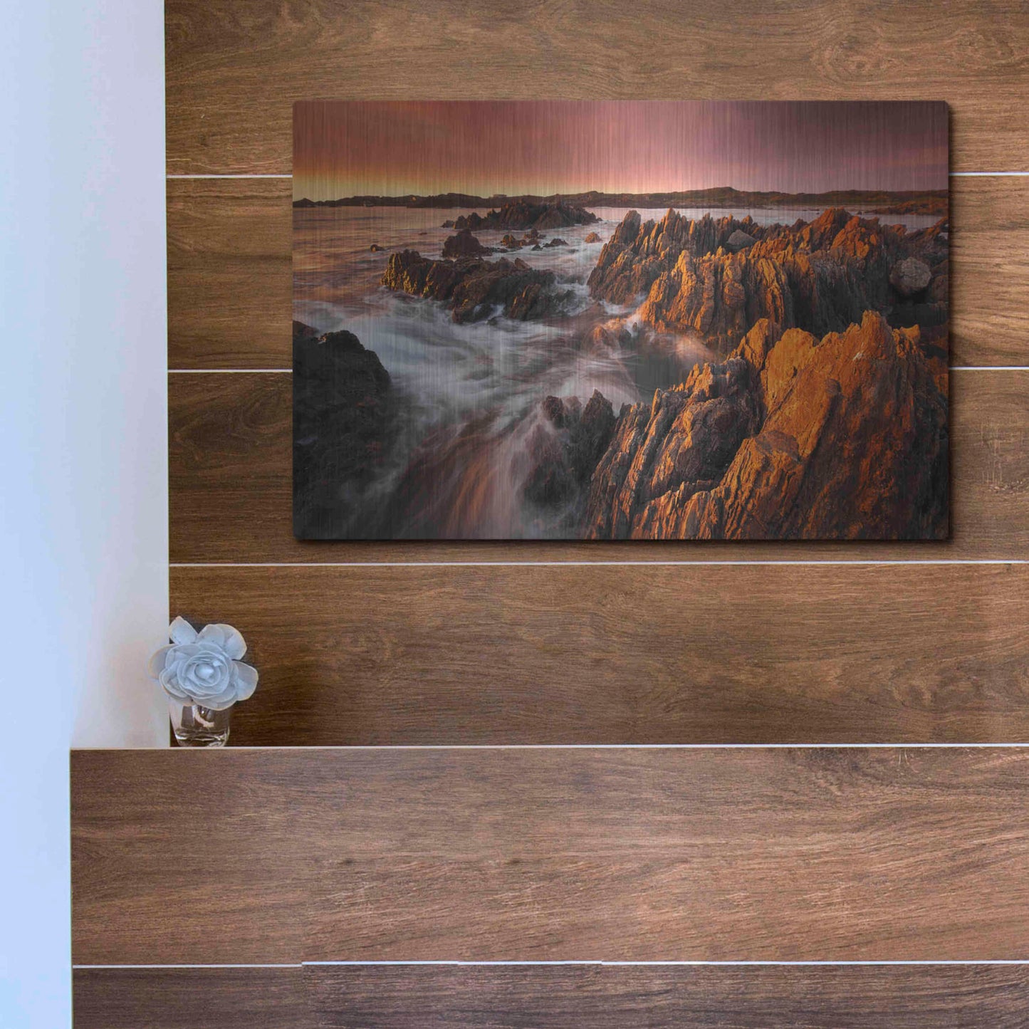 Luxe Metal Art 'Couta Rocks' by Everlook Photography, Metal Wall Art,16x12