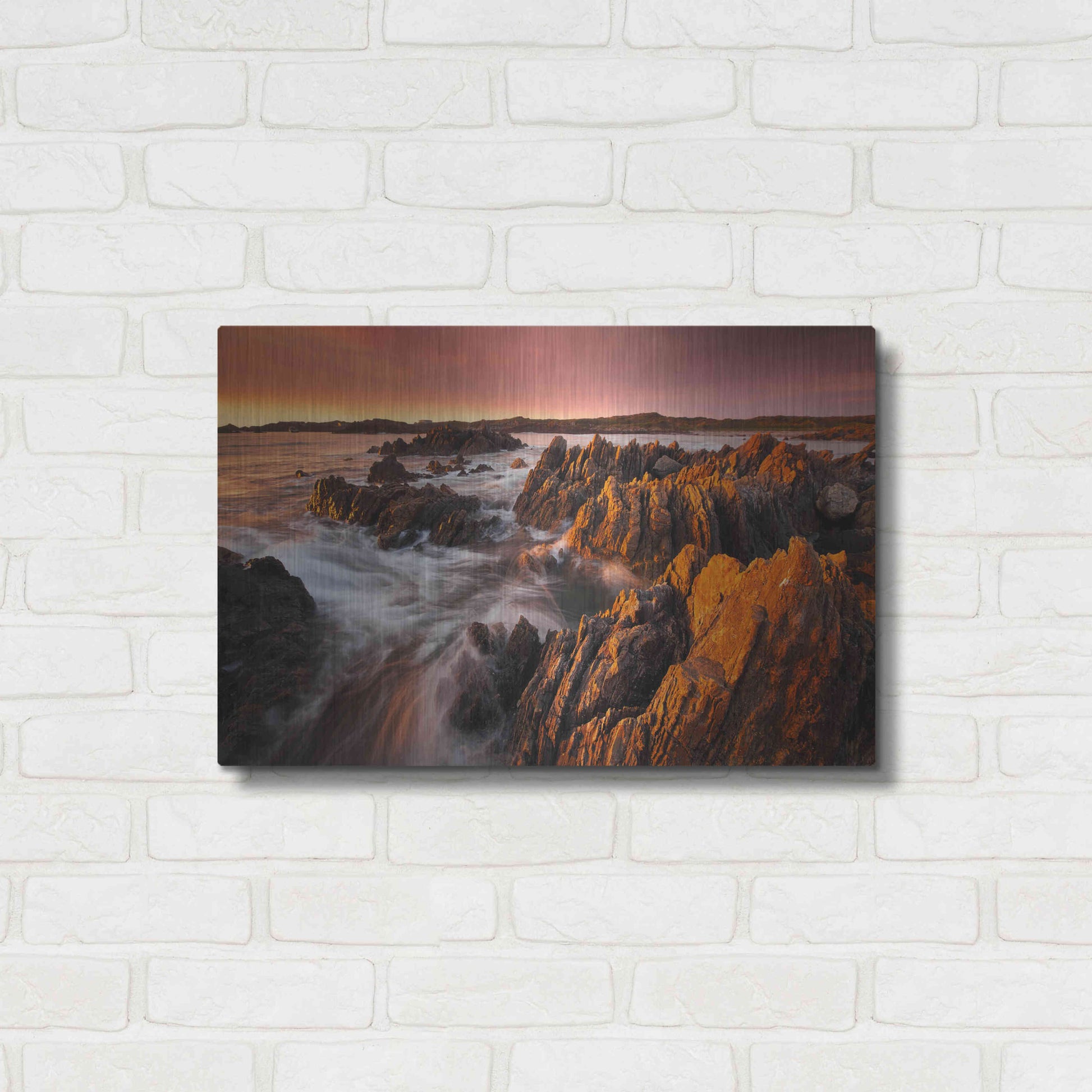 Luxe Metal Art 'Couta Rocks' by Everlook Photography, Metal Wall Art,24x16