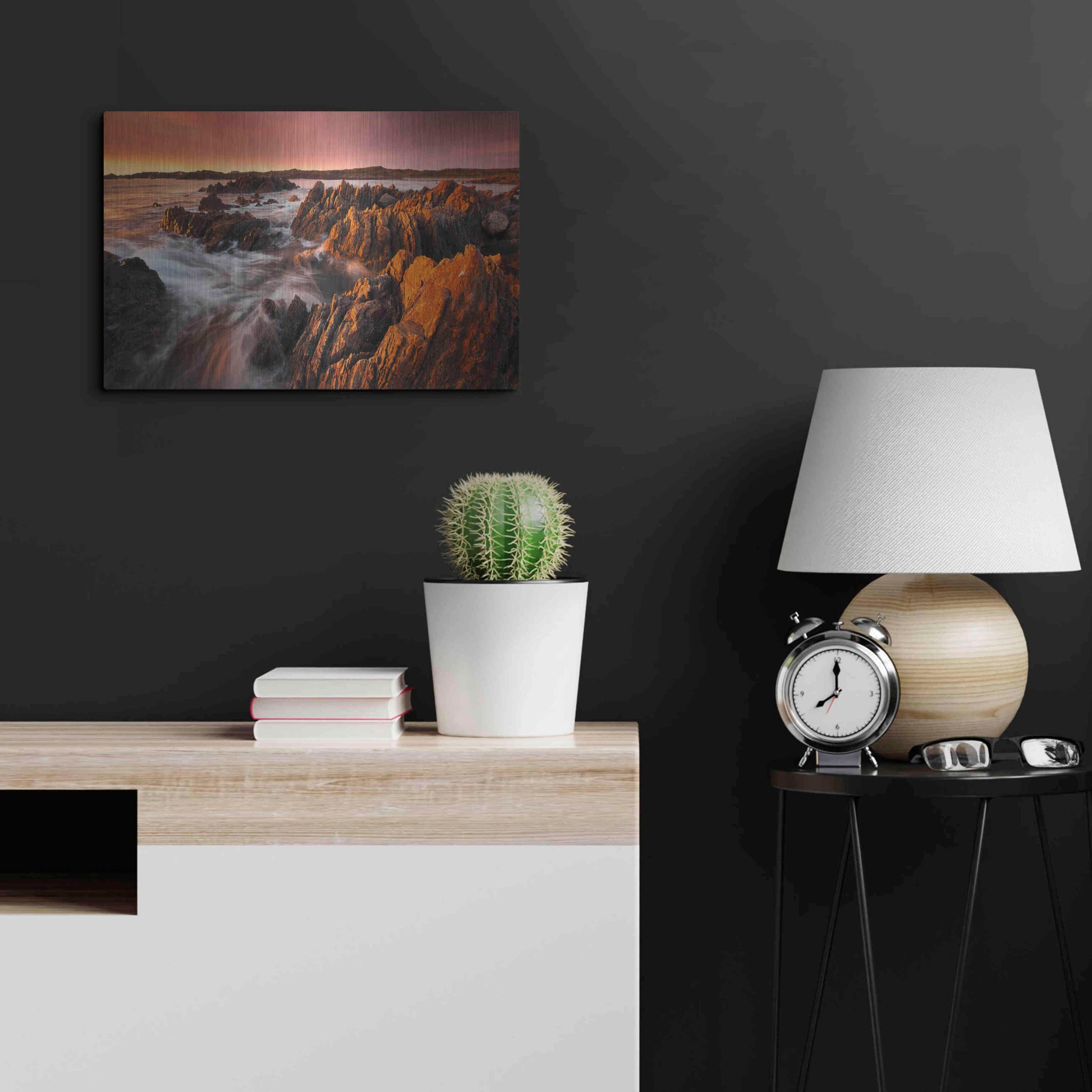 Luxe Metal Art 'Couta Rocks' by Everlook Photography, Metal Wall Art,24x16