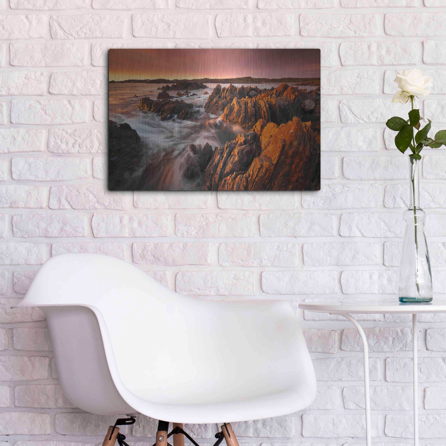 Luxe Metal Art 'Couta Rocks' by Everlook Photography, Metal Wall Art,24x16