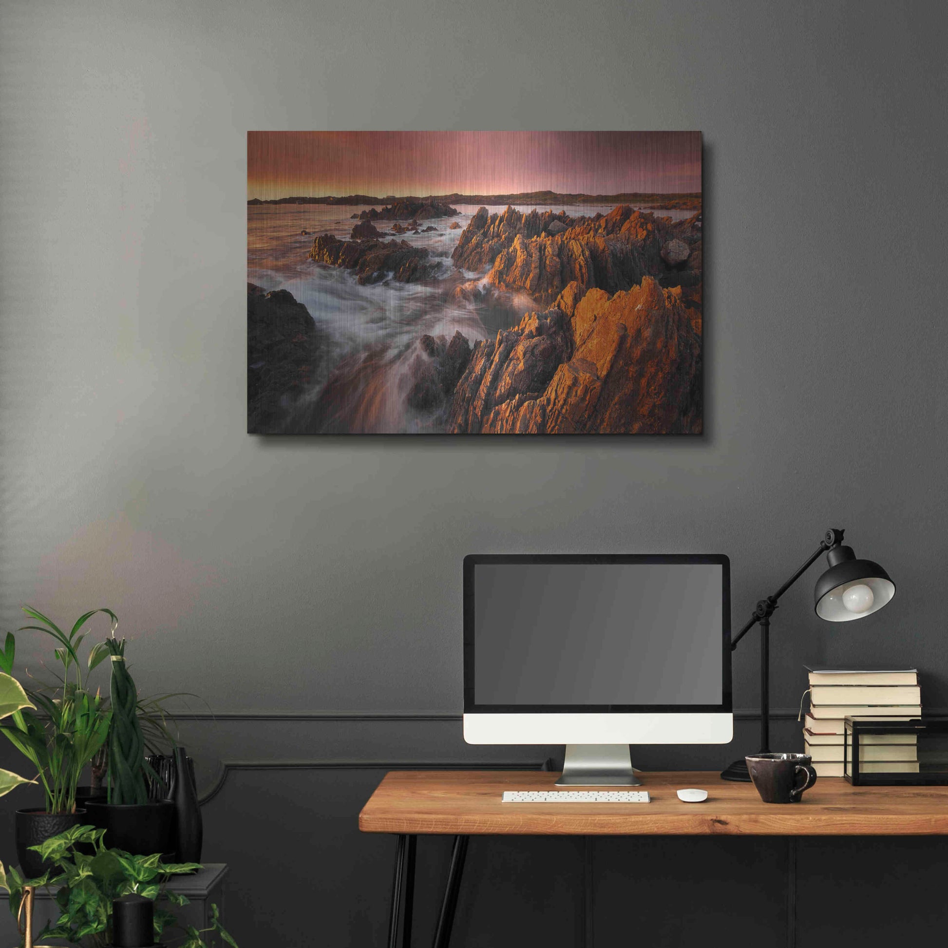 Luxe Metal Art 'Couta Rocks' by Everlook Photography, Metal Wall Art,36x24