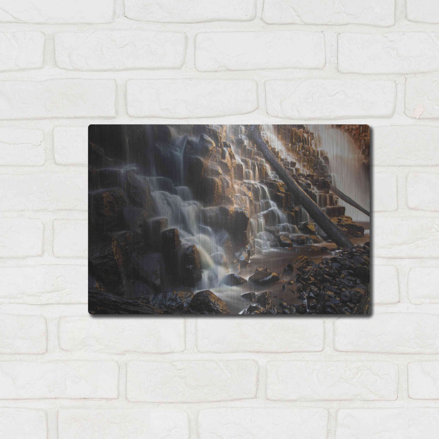 Luxe Metal Art 'Dip Falls' by Everlook Photography, Metal Wall Art,16x12