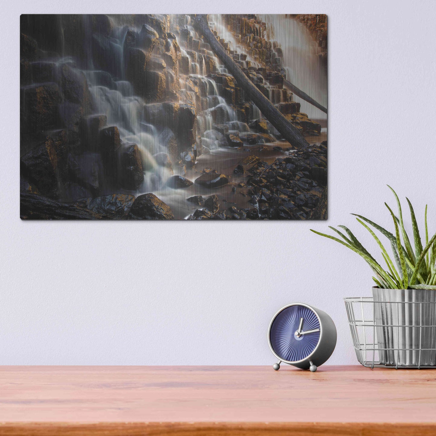 Luxe Metal Art 'Dip Falls' by Everlook Photography, Metal Wall Art,16x12