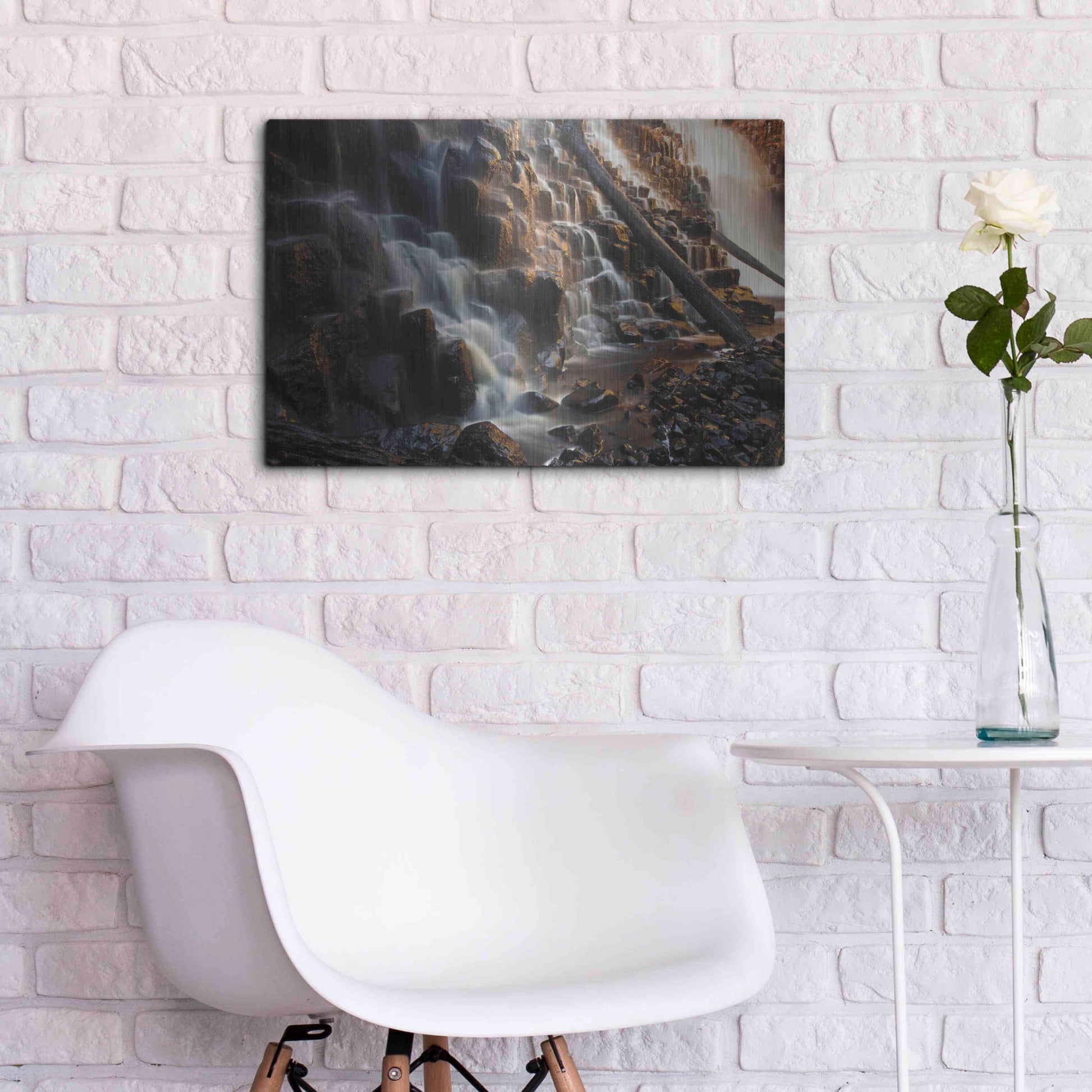 Luxe Metal Art 'Dip Falls' by Everlook Photography, Metal Wall Art,24x16