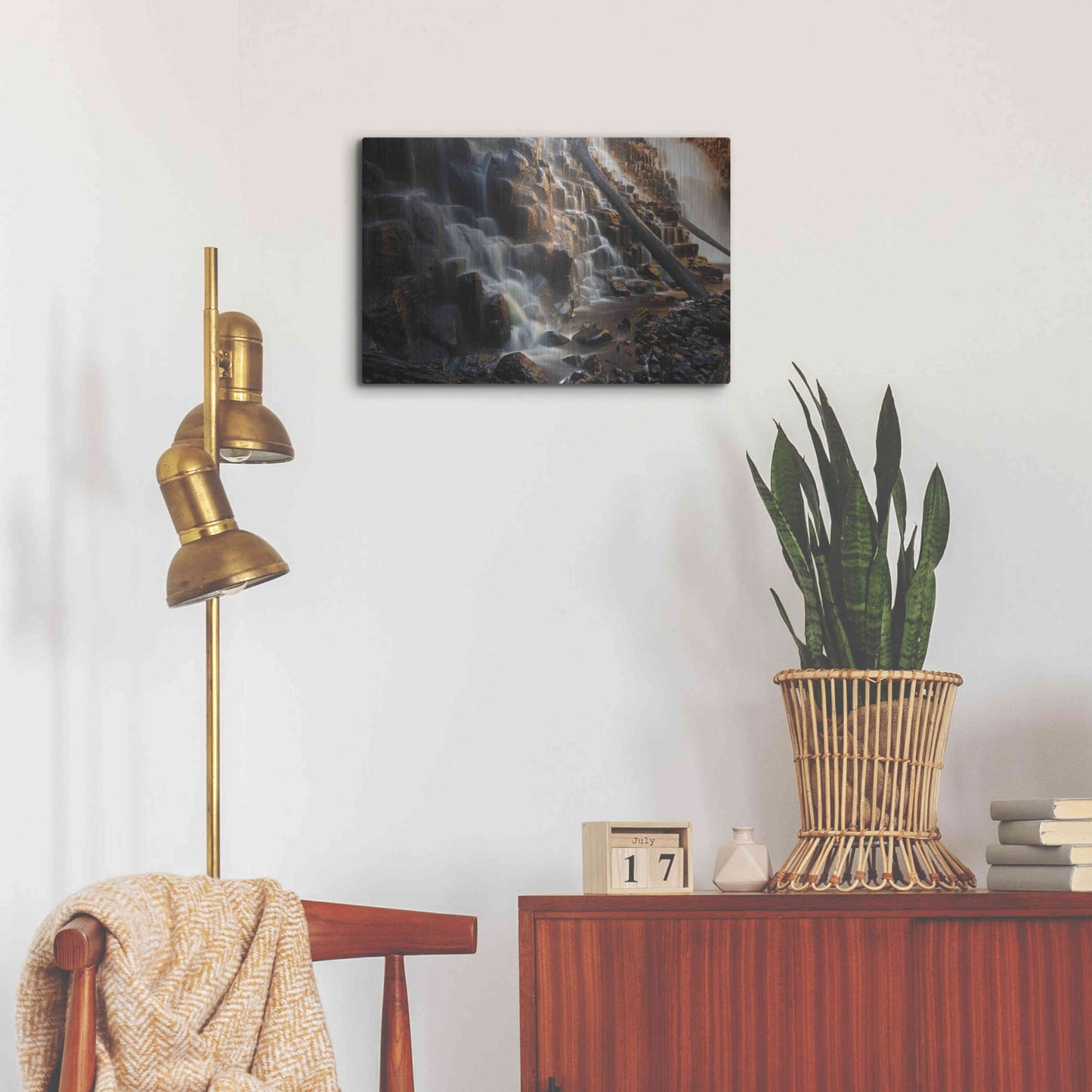 Luxe Metal Art 'Dip Falls' by Everlook Photography, Metal Wall Art,24x16