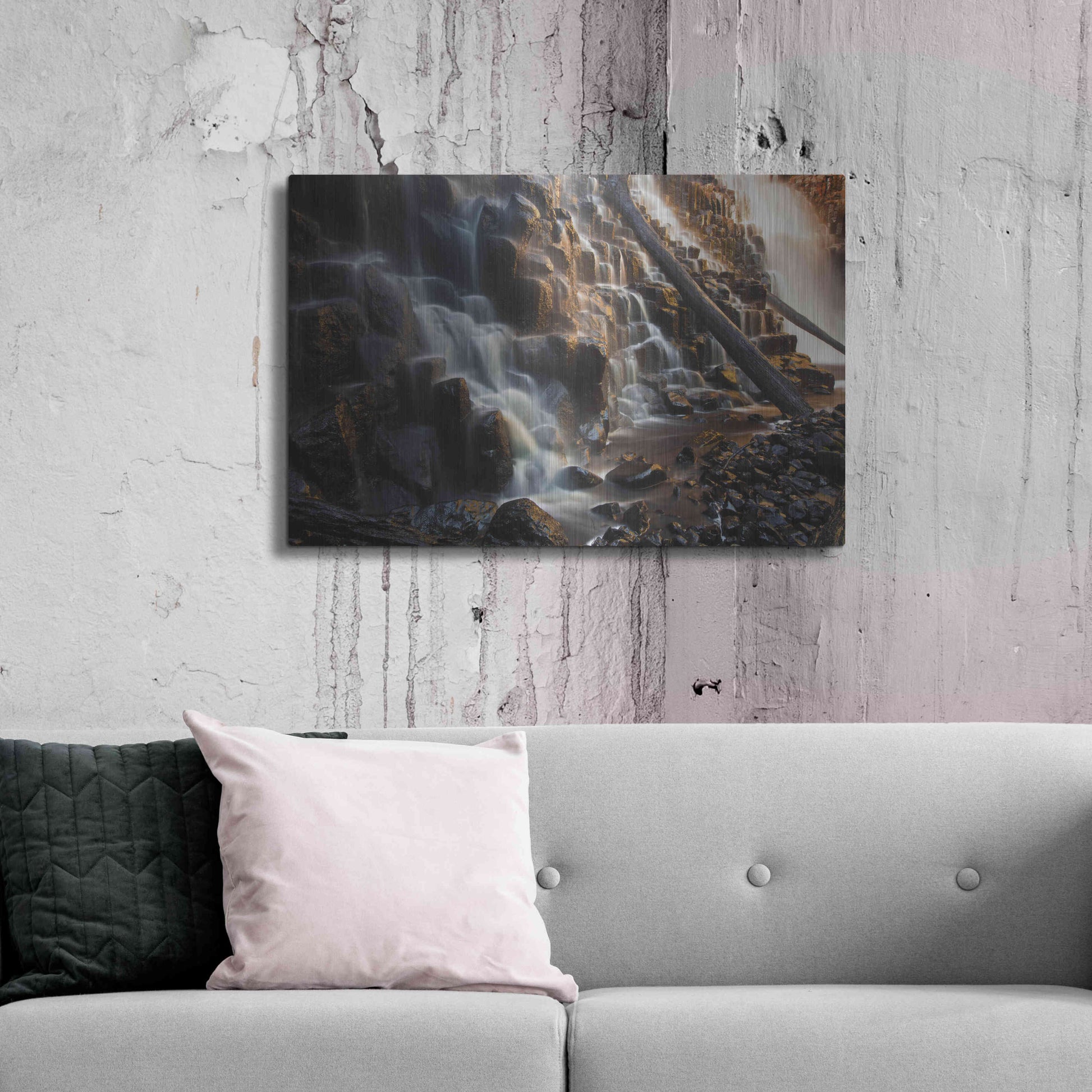 Luxe Metal Art 'Dip Falls' by Everlook Photography, Metal Wall Art,36x24