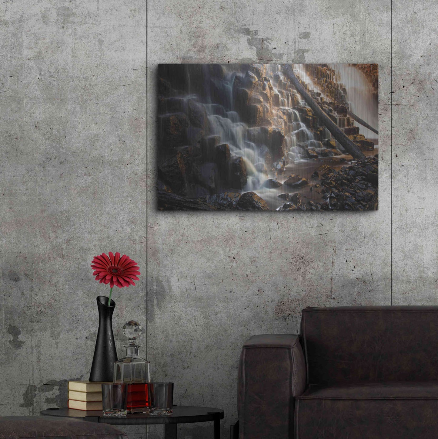 Luxe Metal Art 'Dip Falls' by Everlook Photography, Metal Wall Art,36x24