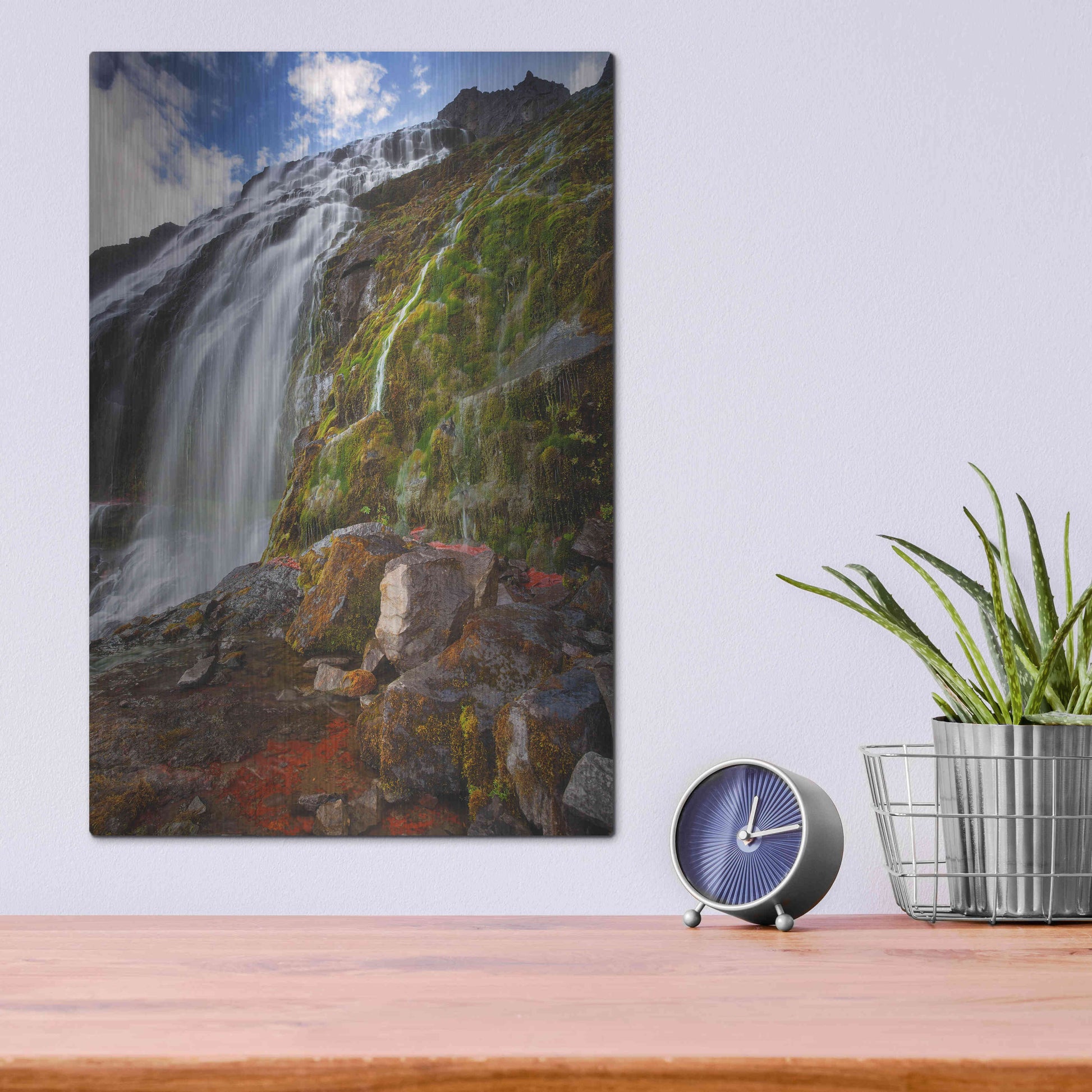 Luxe Metal Art 'Dynjandi' by Everlook Photography, Metal Wall Art,12x16