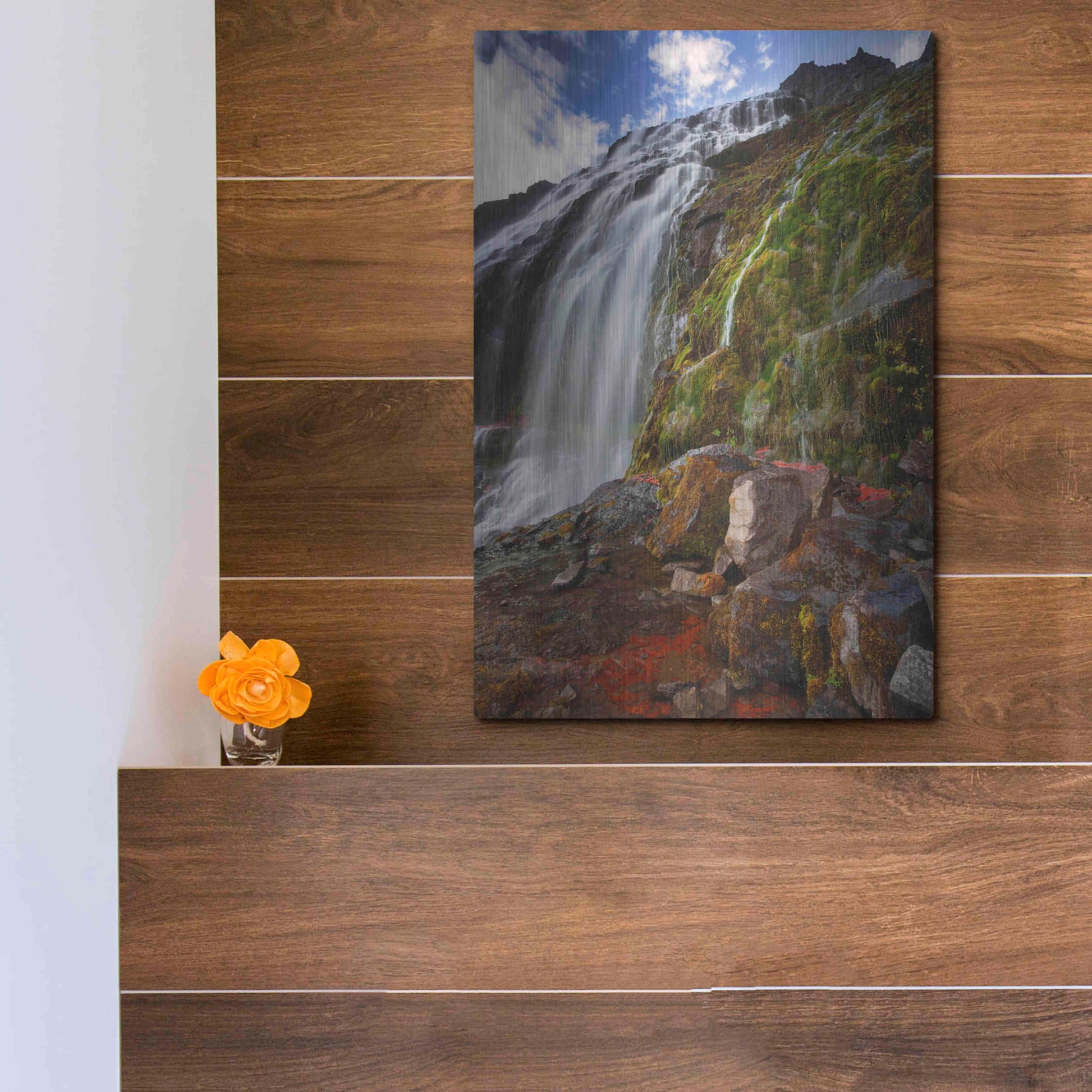 Luxe Metal Art 'Dynjandi' by Everlook Photography, Metal Wall Art,12x16