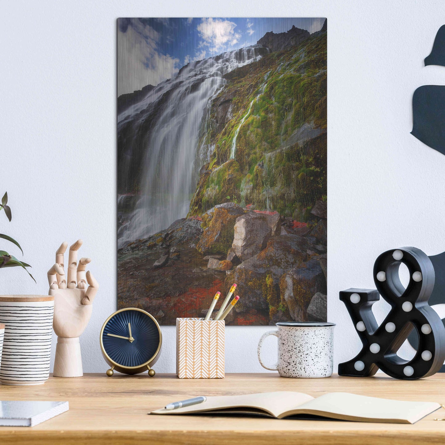 Luxe Metal Art 'Dynjandi' by Everlook Photography, Metal Wall Art,12x16