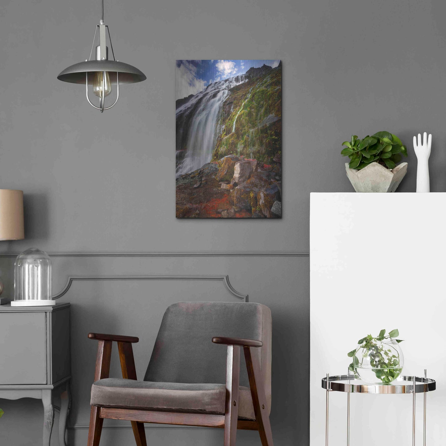 Luxe Metal Art 'Dynjandi' by Everlook Photography, Metal Wall Art,16x24