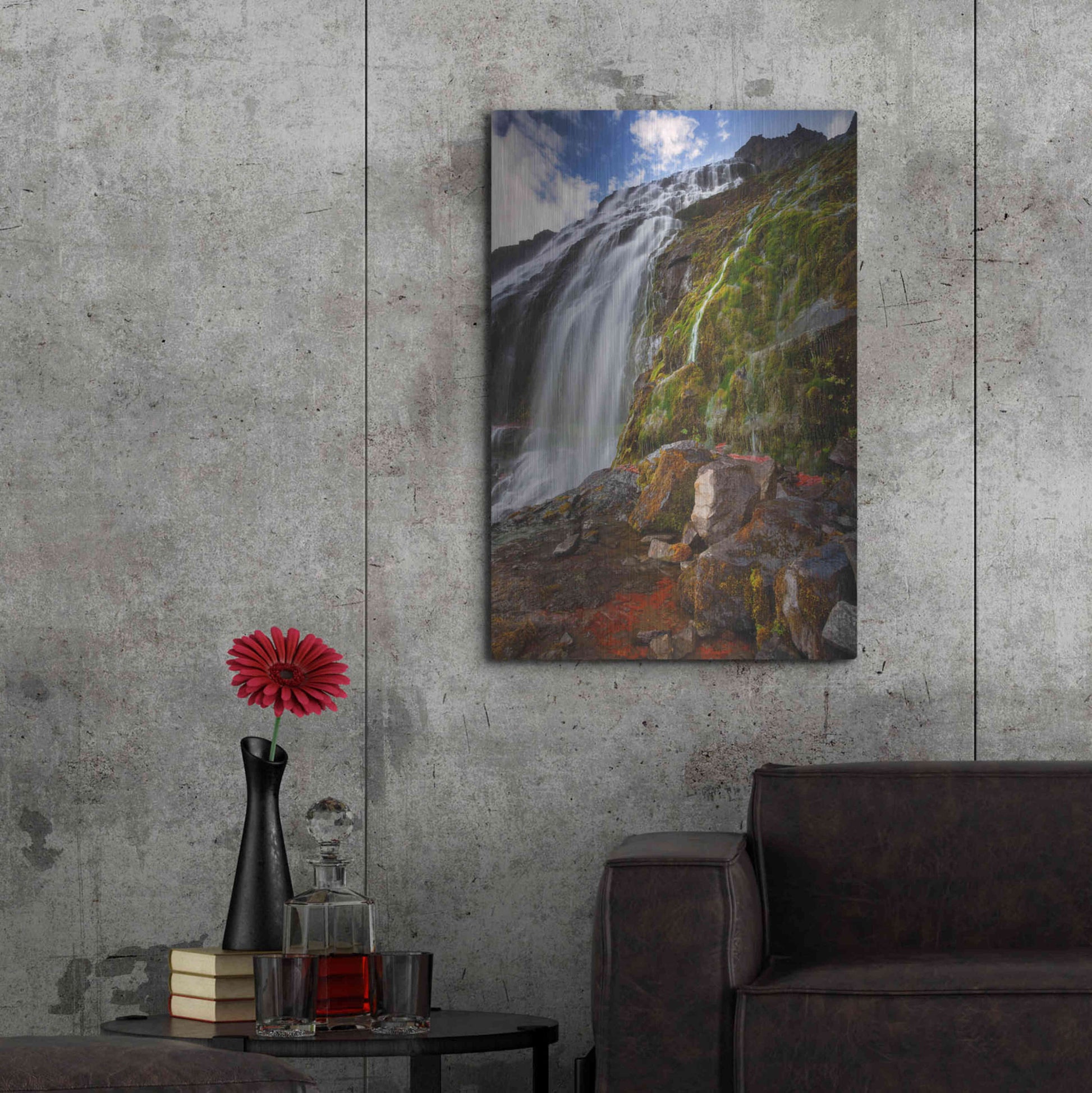 Luxe Metal Art 'Dynjandi' by Everlook Photography, Metal Wall Art,24x36