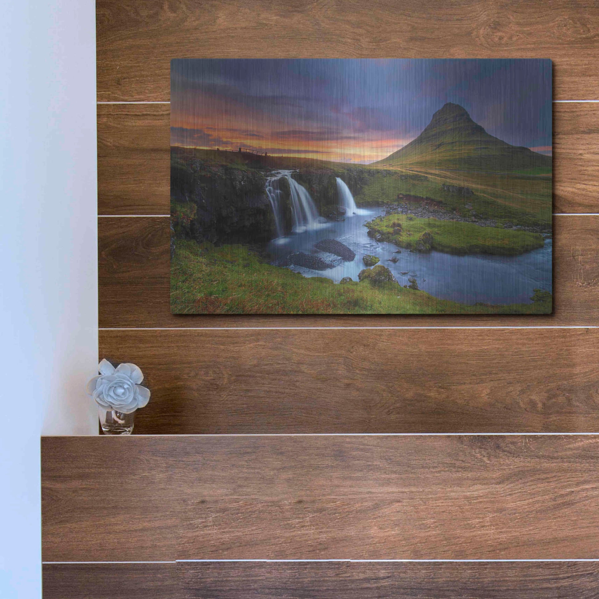 Luxe Metal Art 'Kirkjufell' by Everlook Photography, Metal Wall Art,16x12