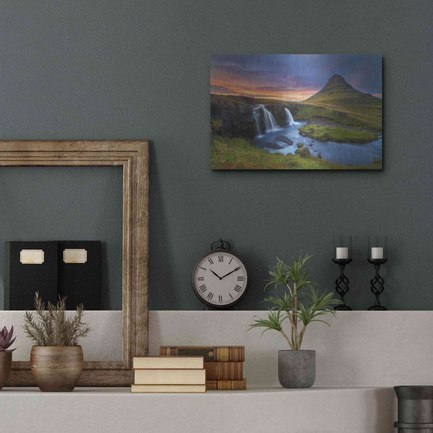 Luxe Metal Art 'Kirkjufell' by Everlook Photography, Metal Wall Art,16x12