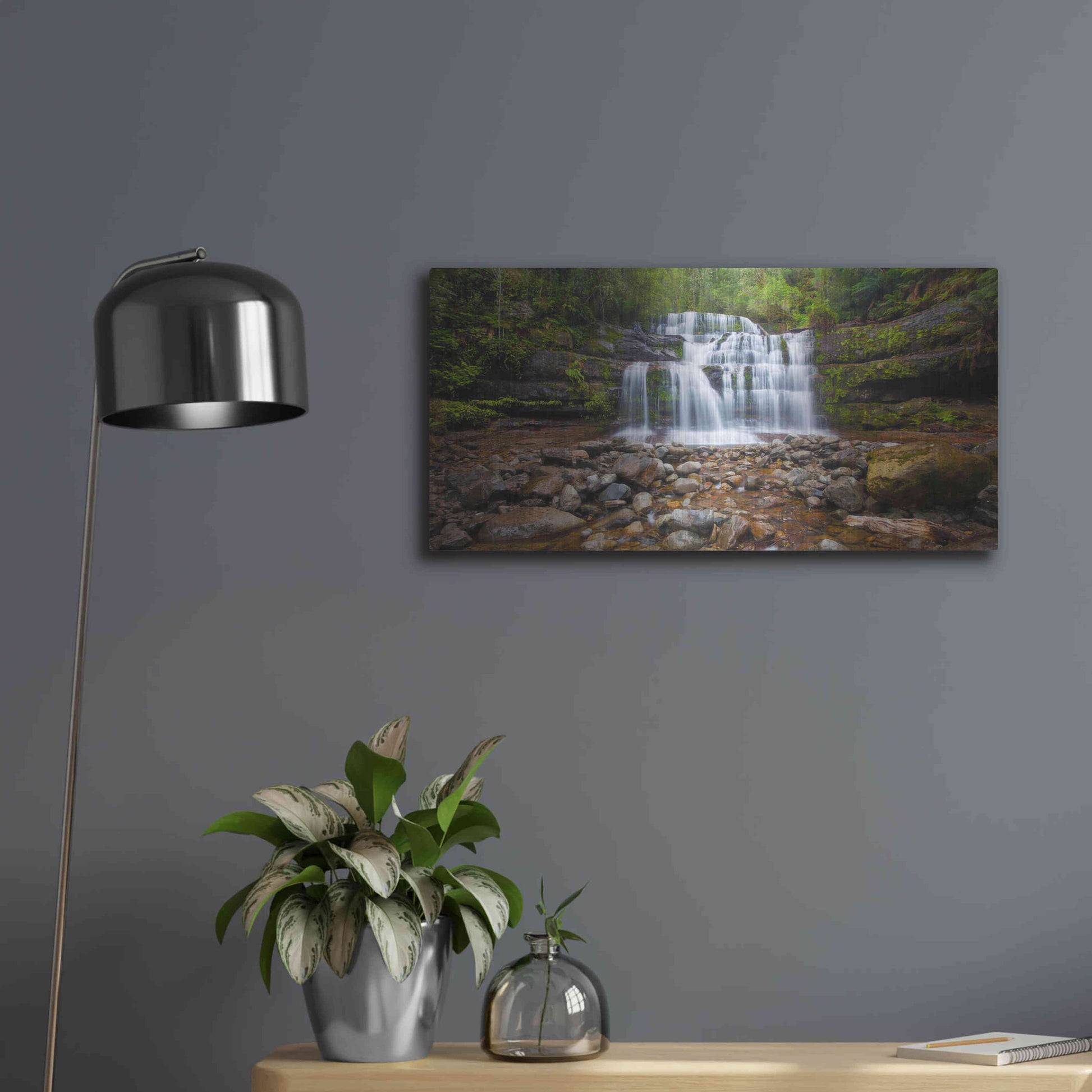 Luxe Metal Art 'Liffey Falls' by Everlook Photography, Metal Wall Art,24x12
