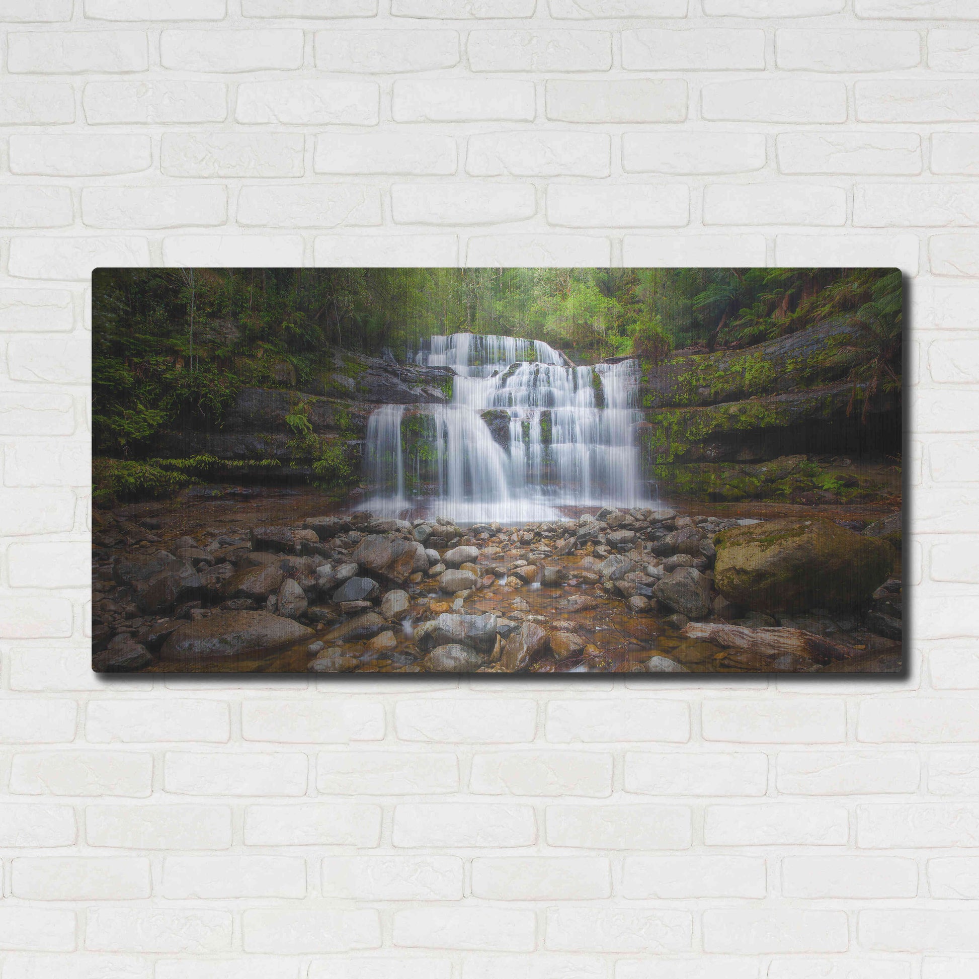 Luxe Metal Art 'Liffey Falls' by Everlook Photography, Metal Wall Art,48x24