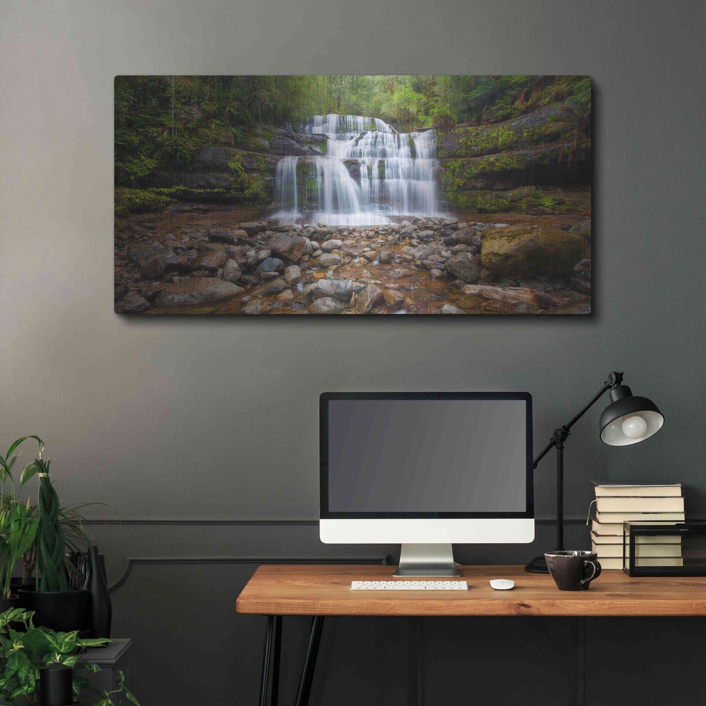 Luxe Metal Art 'Liffey Falls' by Everlook Photography, Metal Wall Art,48x24