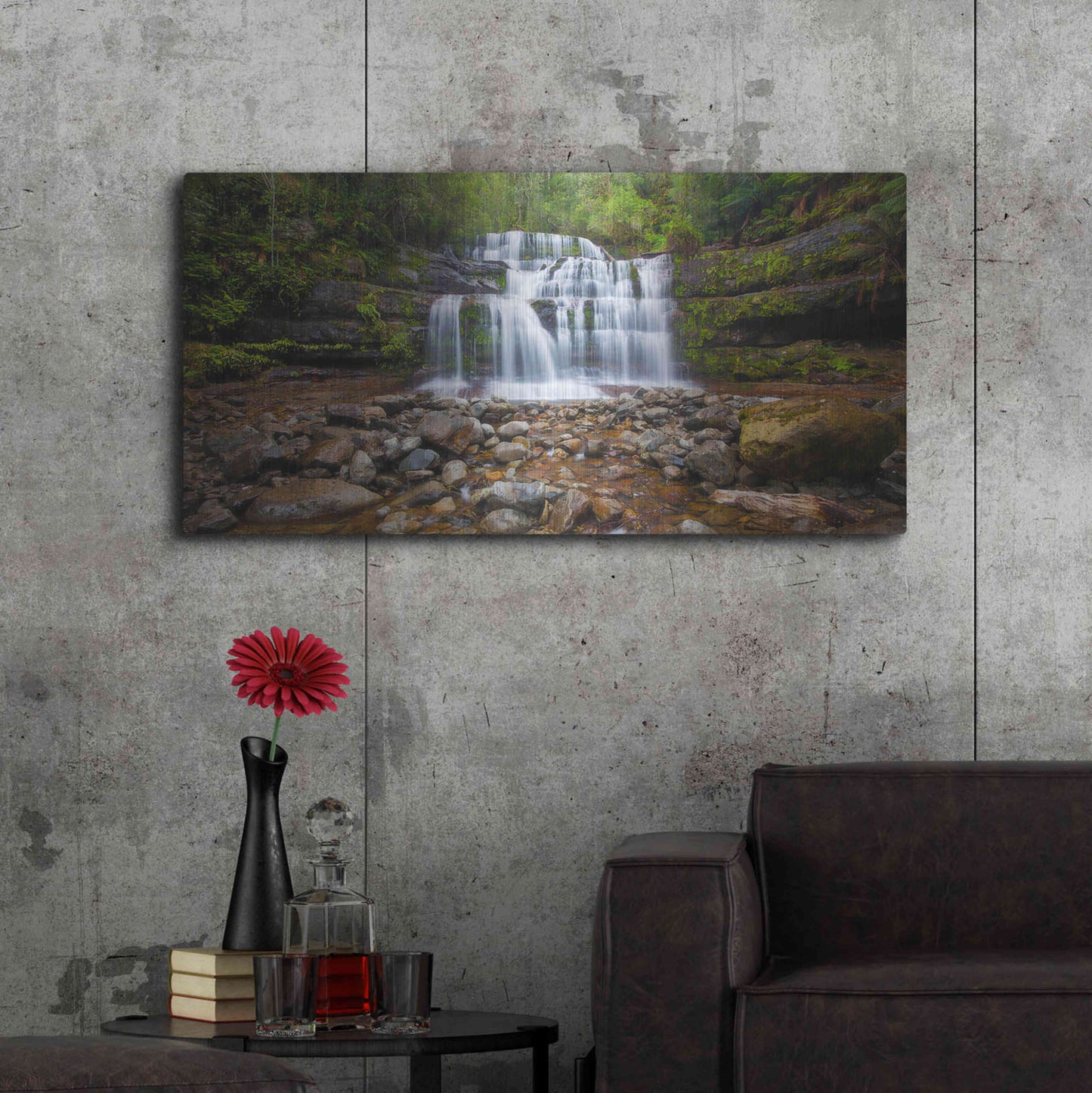 Luxe Metal Art 'Liffey Falls' by Everlook Photography, Metal Wall Art,48x24