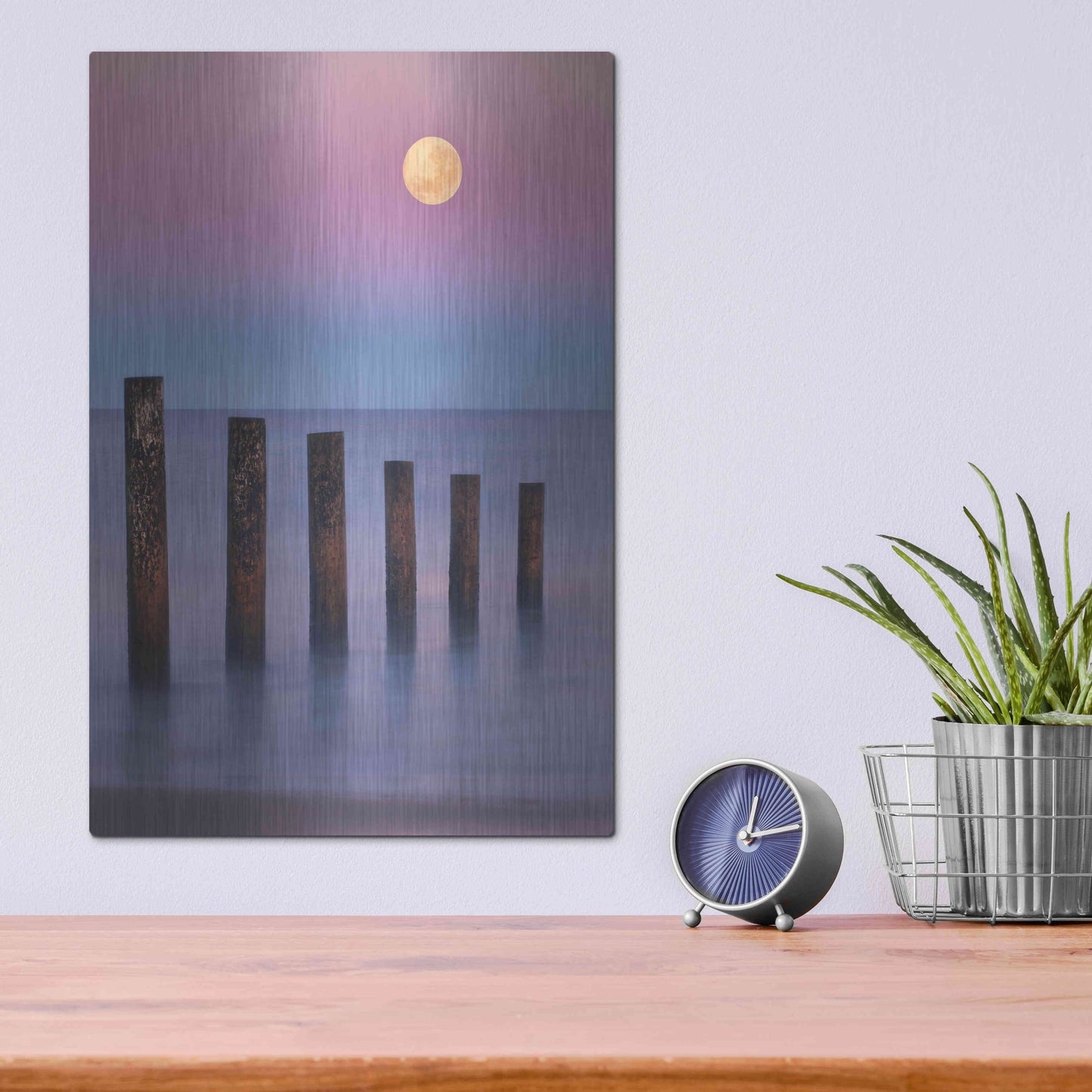 Luxe Metal Art 'Moana Moon' by Everlook Photography, Metal Wall Art,12x16