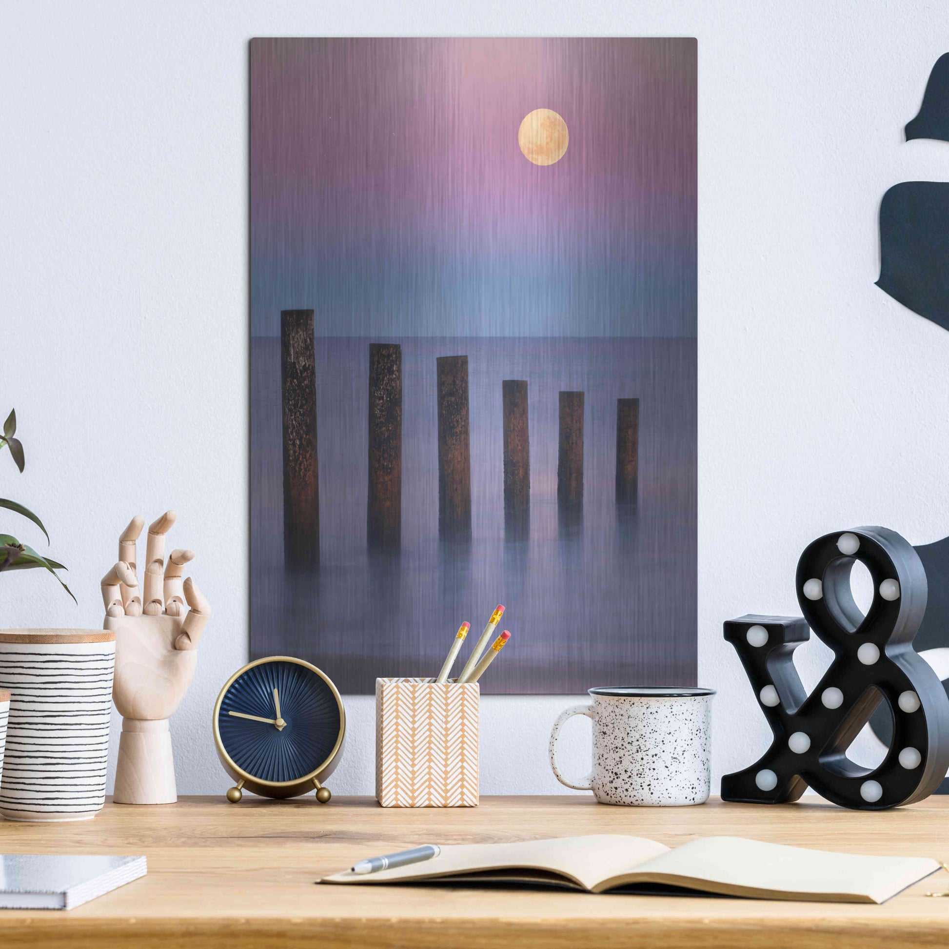 Luxe Metal Art 'Moana Moon' by Everlook Photography, Metal Wall Art,12x16