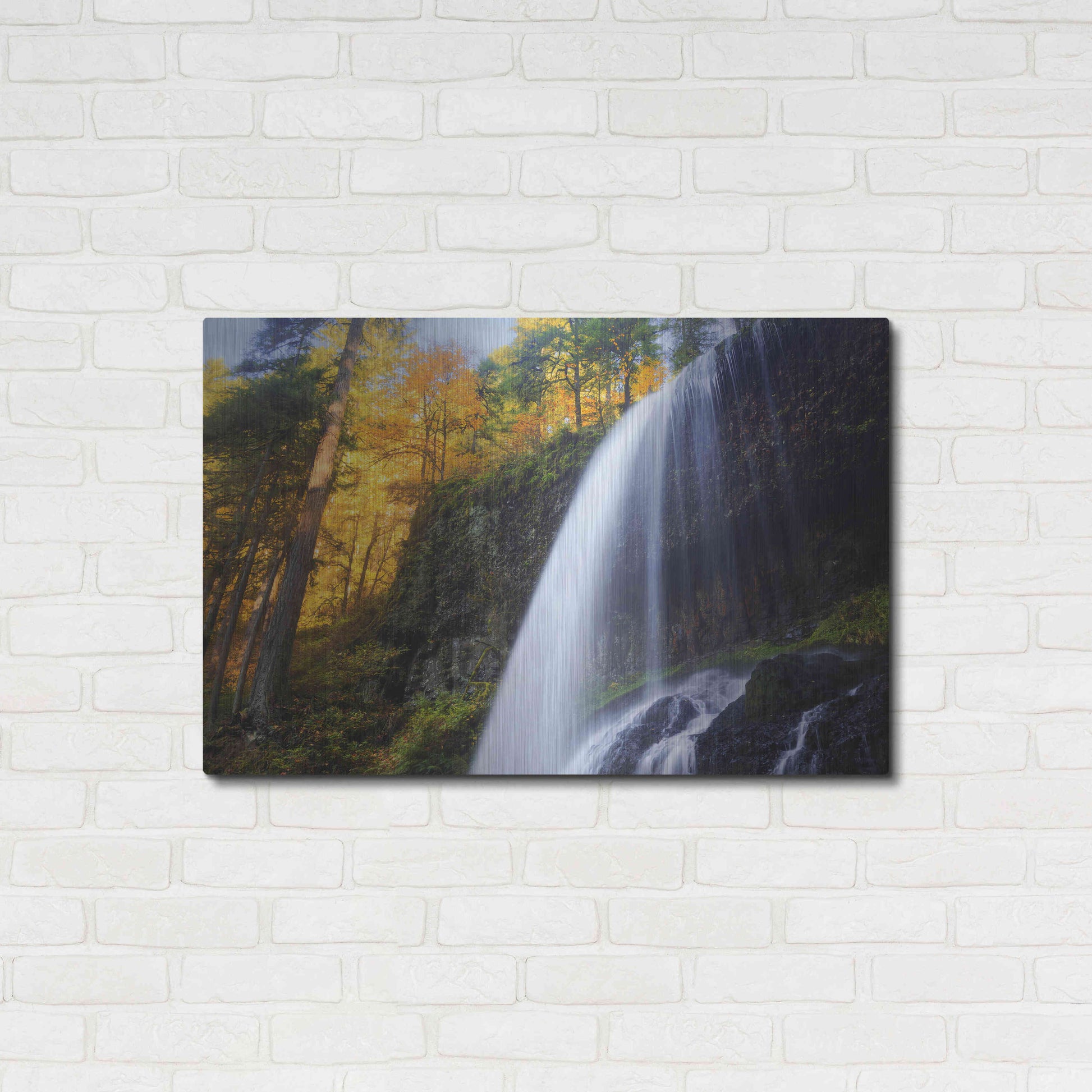 Luxe Metal Art 'Silver Falls' by Everlook Photography, Metal Wall Art,36x24