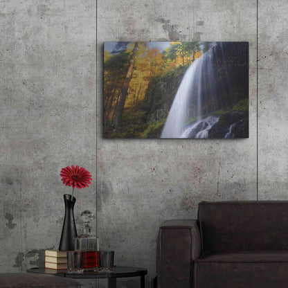 Luxe Metal Art 'Silver Falls' by Everlook Photography, Metal Wall Art,36x24