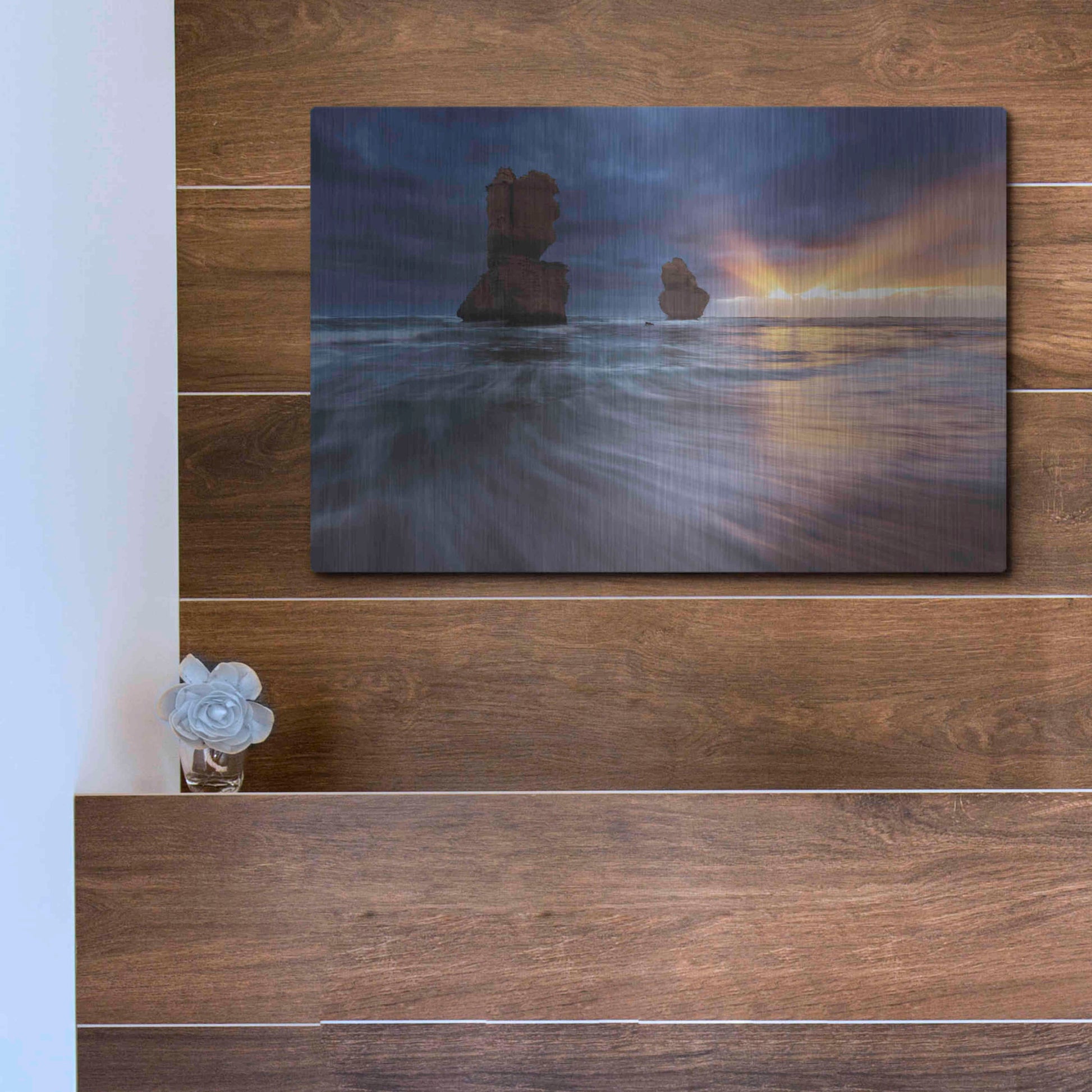 Luxe Metal Art 'Gibsons Steps' by Everlook Photography, Metal Wall Art,16x12