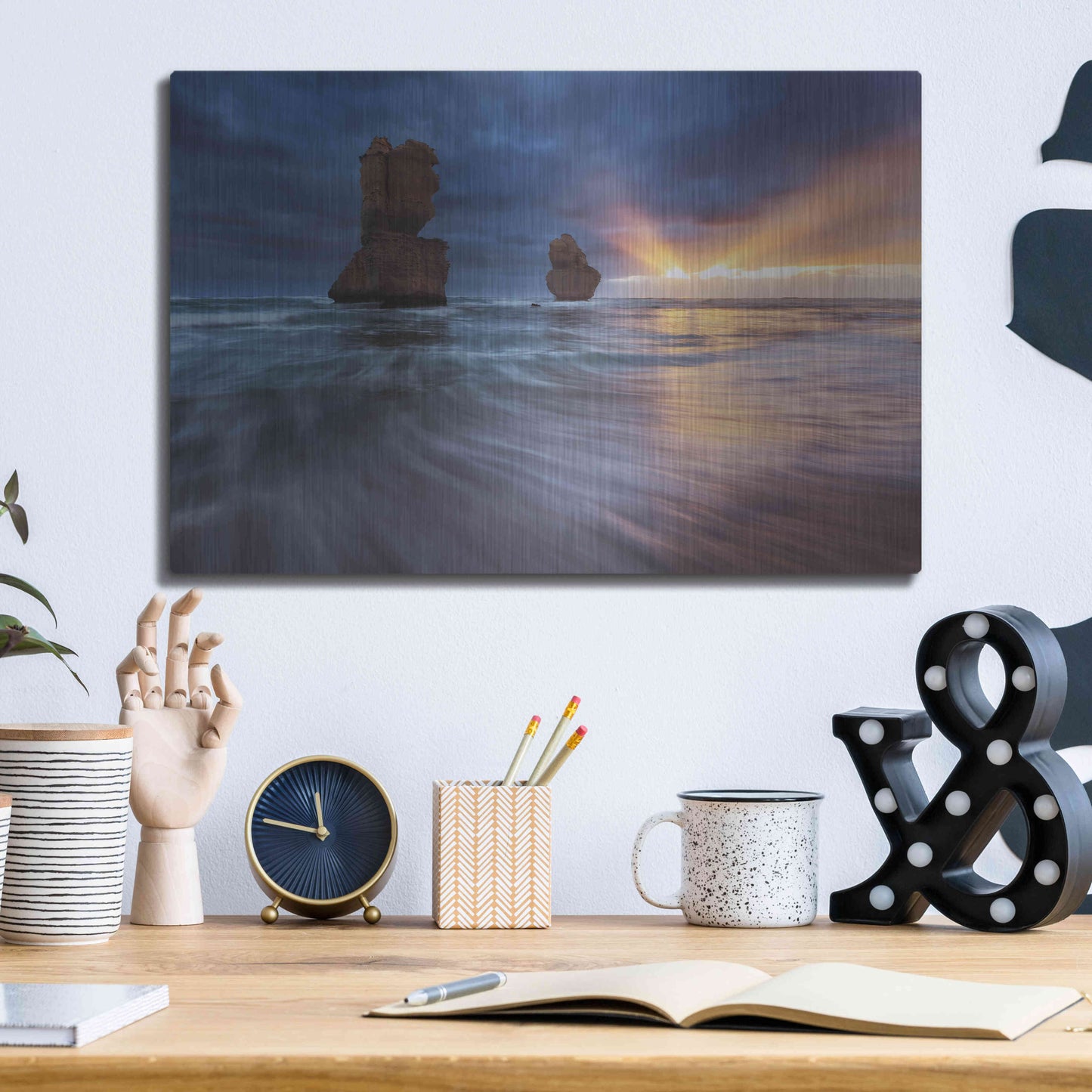 Luxe Metal Art 'Gibsons Steps' by Everlook Photography, Metal Wall Art,16x12