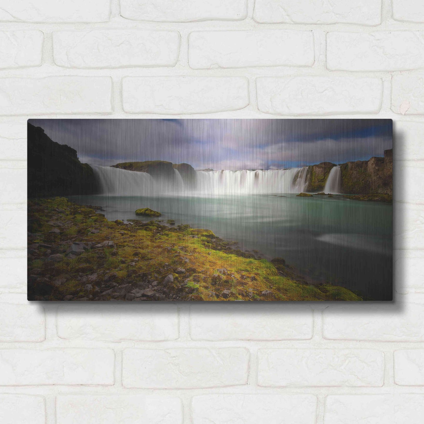 Luxe Metal Art 'Godafoss' by Everlook Photography, Metal Wall Art,24x12