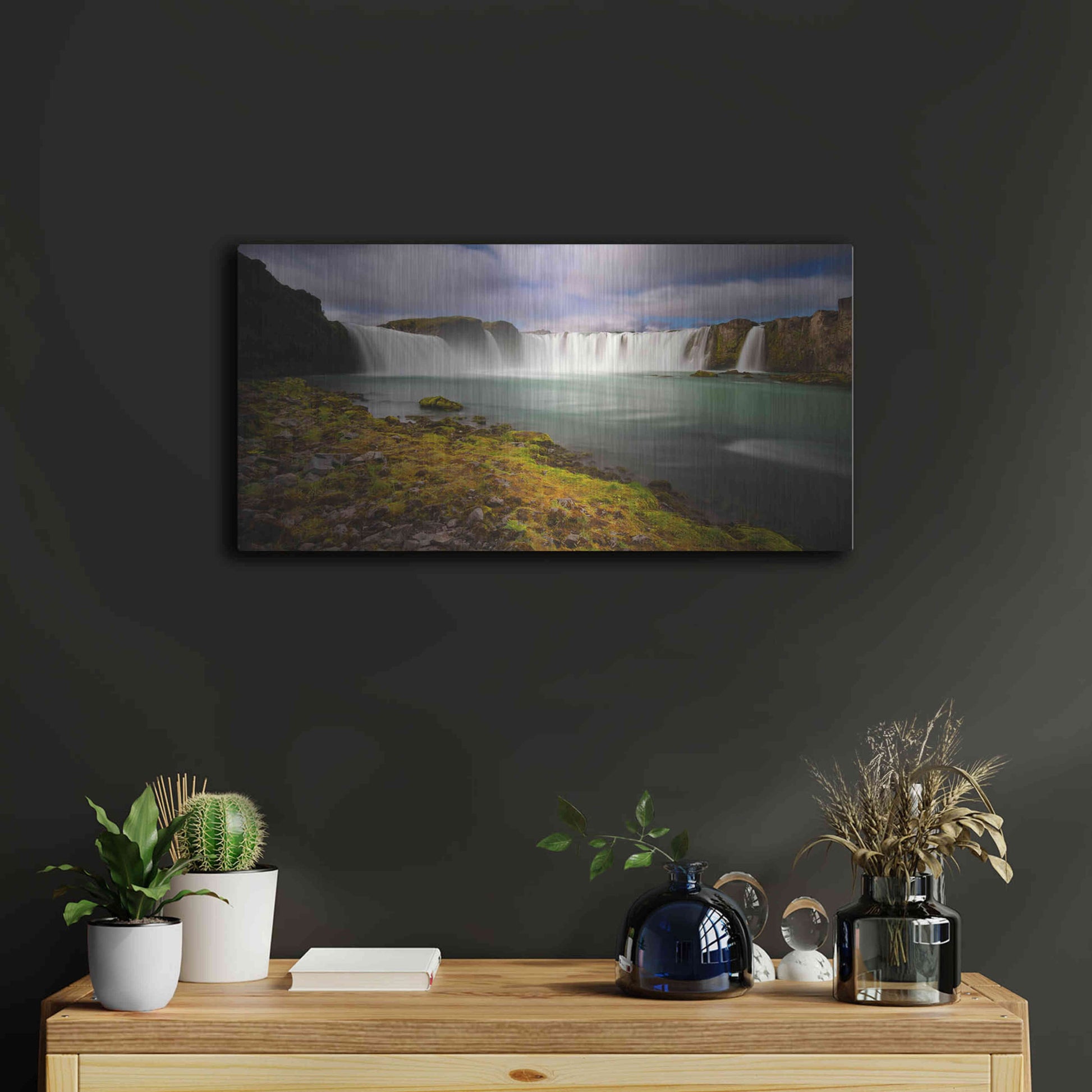 Luxe Metal Art 'Godafoss' by Everlook Photography, Metal Wall Art,24x12