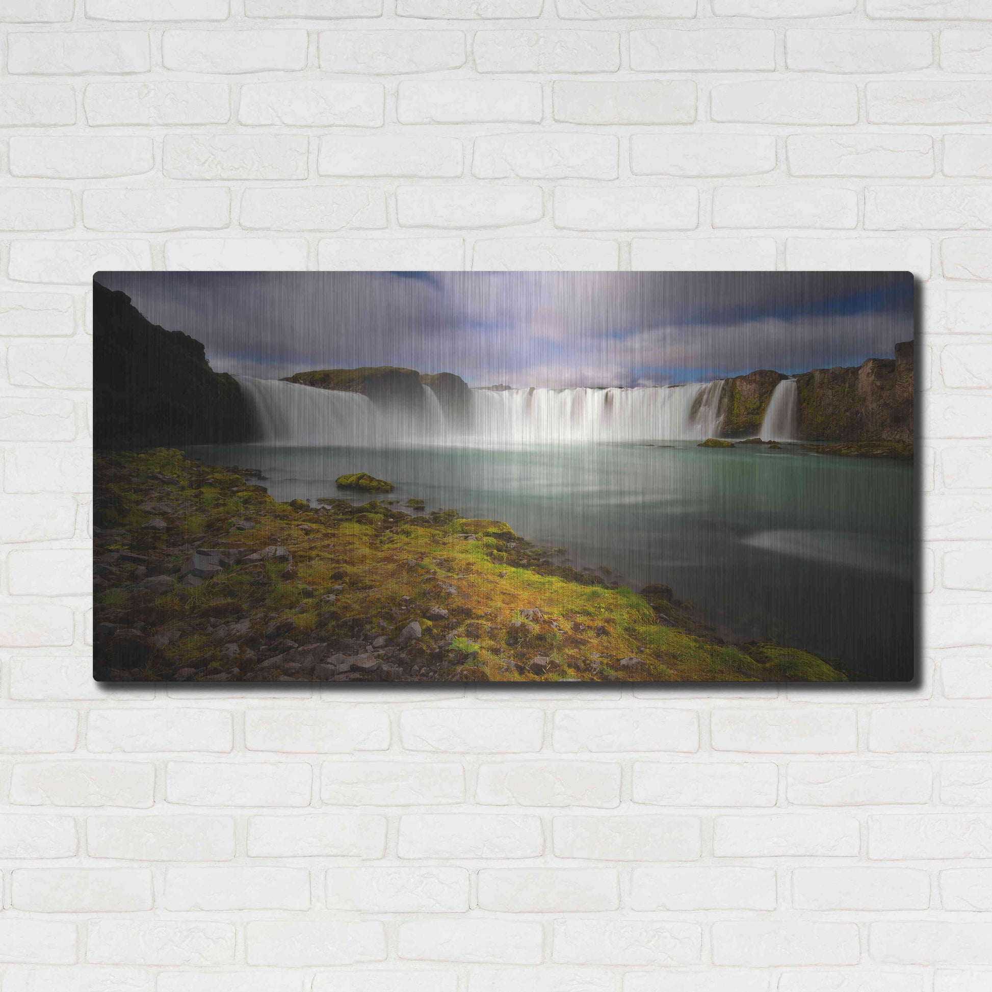 Luxe Metal Art 'Godafoss' by Everlook Photography, Metal Wall Art,48x24
