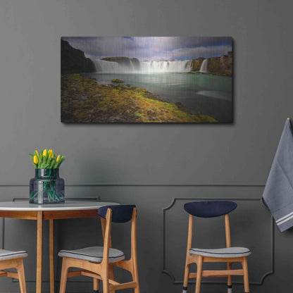 Luxe Metal Art 'Godafoss' by Everlook Photography, Metal Wall Art,48x24