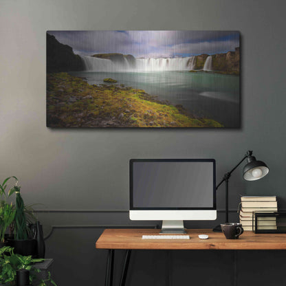 Luxe Metal Art 'Godafoss' by Everlook Photography, Metal Wall Art,48x24