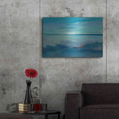 Luxe Metal Art 'Blue Ciel' by Victoria Jackson, Metal Wall Art,36x24