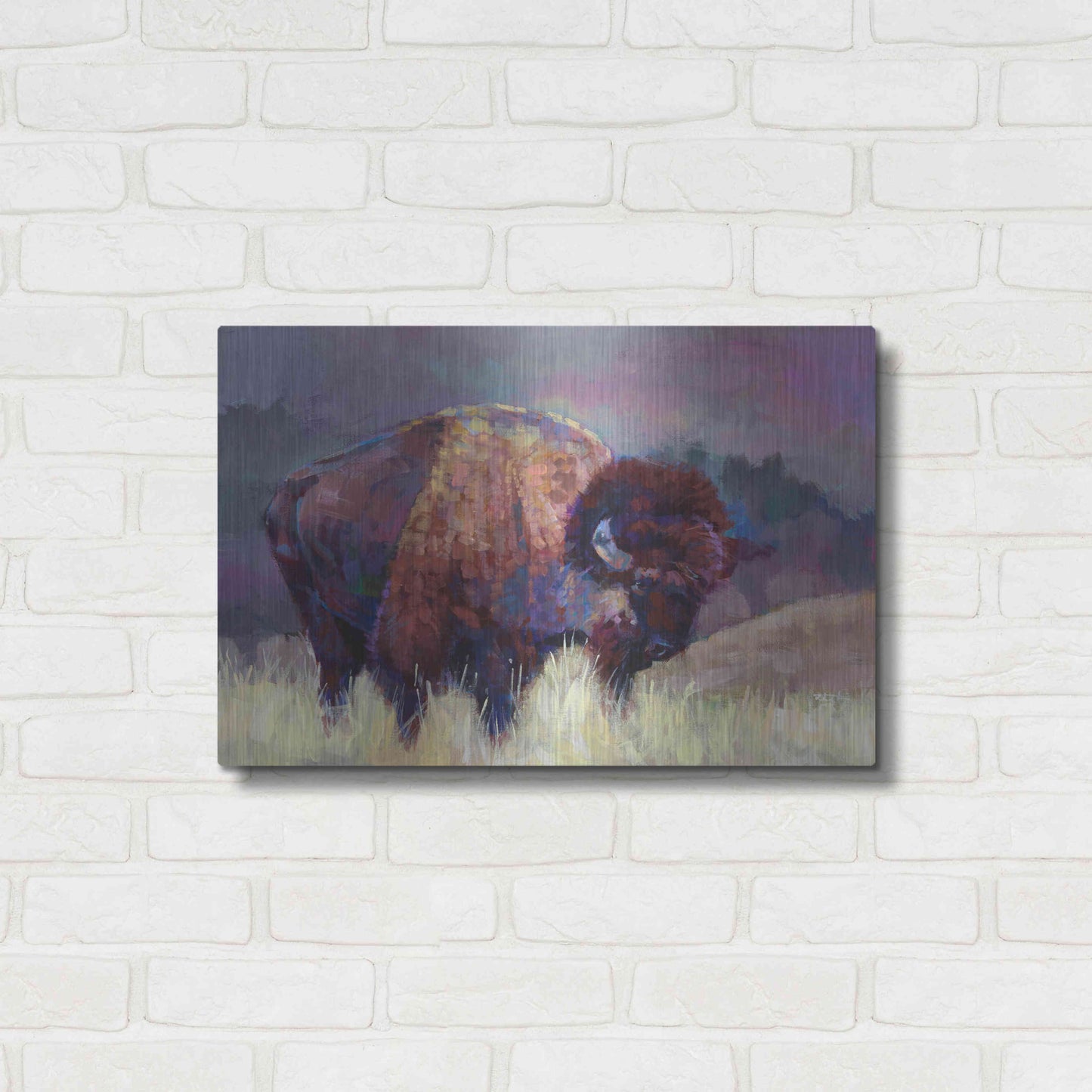 Luxe Metal Art 'Buffalo Roam' by Robert Jackson, Metal Wall Art,24x16