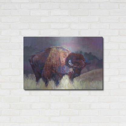 Luxe Metal Art 'Buffalo Roam' by Robert Jackson, Metal Wall Art,36x24