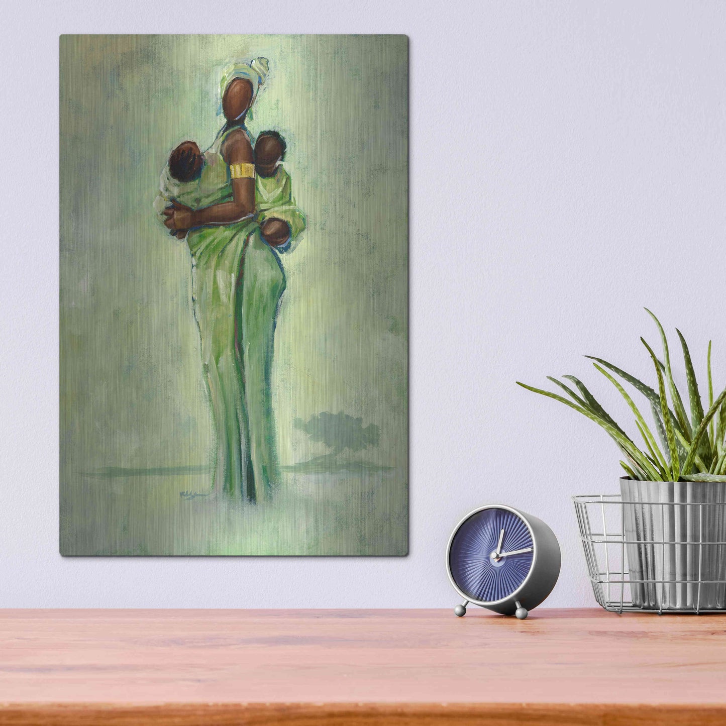 Luxe Metal Art 'Raising Two Nations' by Robert Jackson, Metal Wall Art,12x16