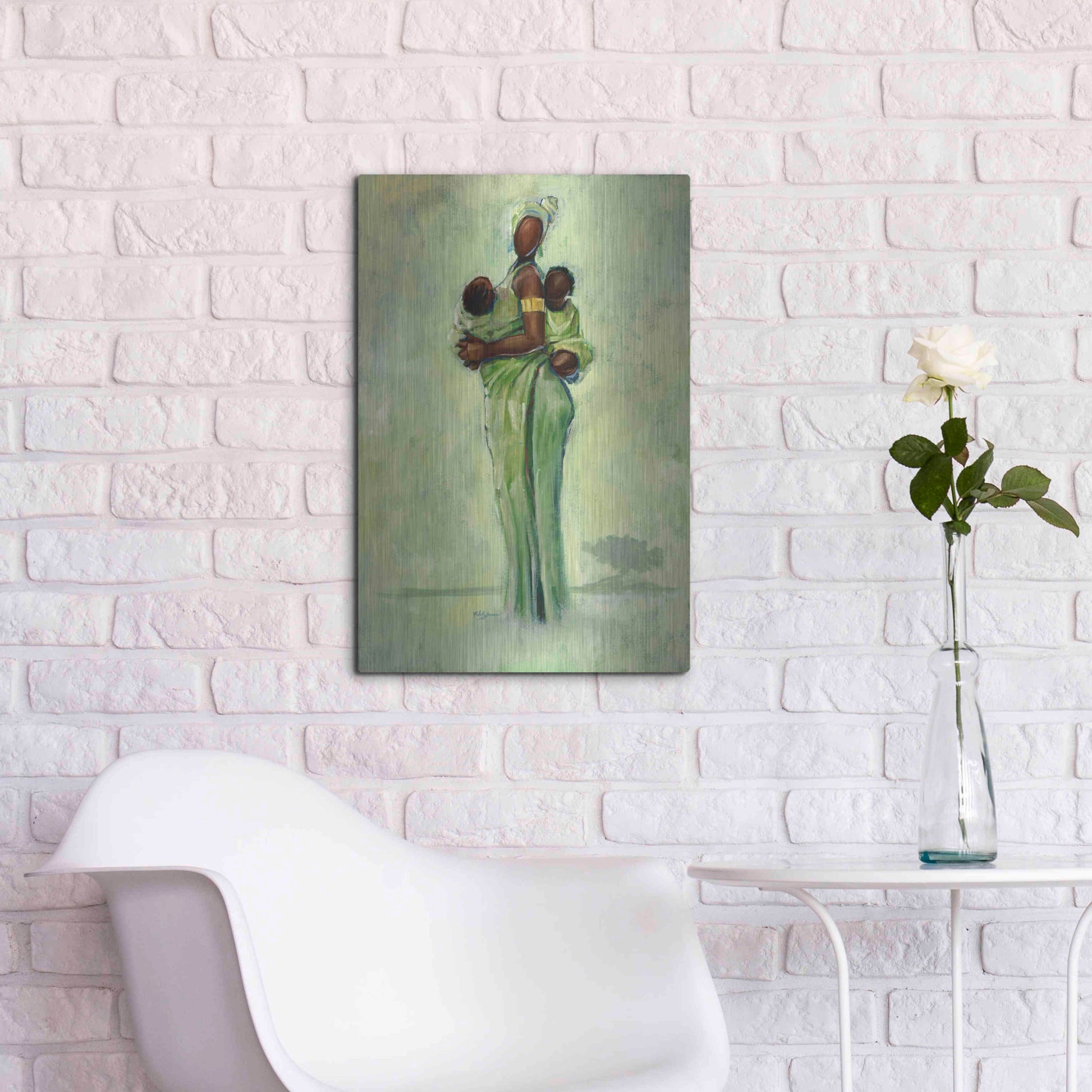 Luxe Metal Art 'Raising Two Nations' by Robert Jackson, Metal Wall Art,16x24