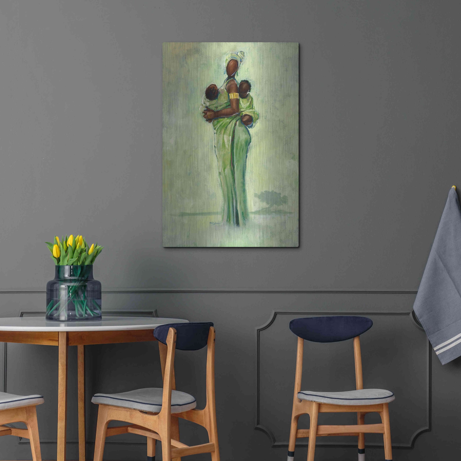 Luxe Metal Art 'Raising Two Nations' by Robert Jackson, Metal Wall Art,24x36