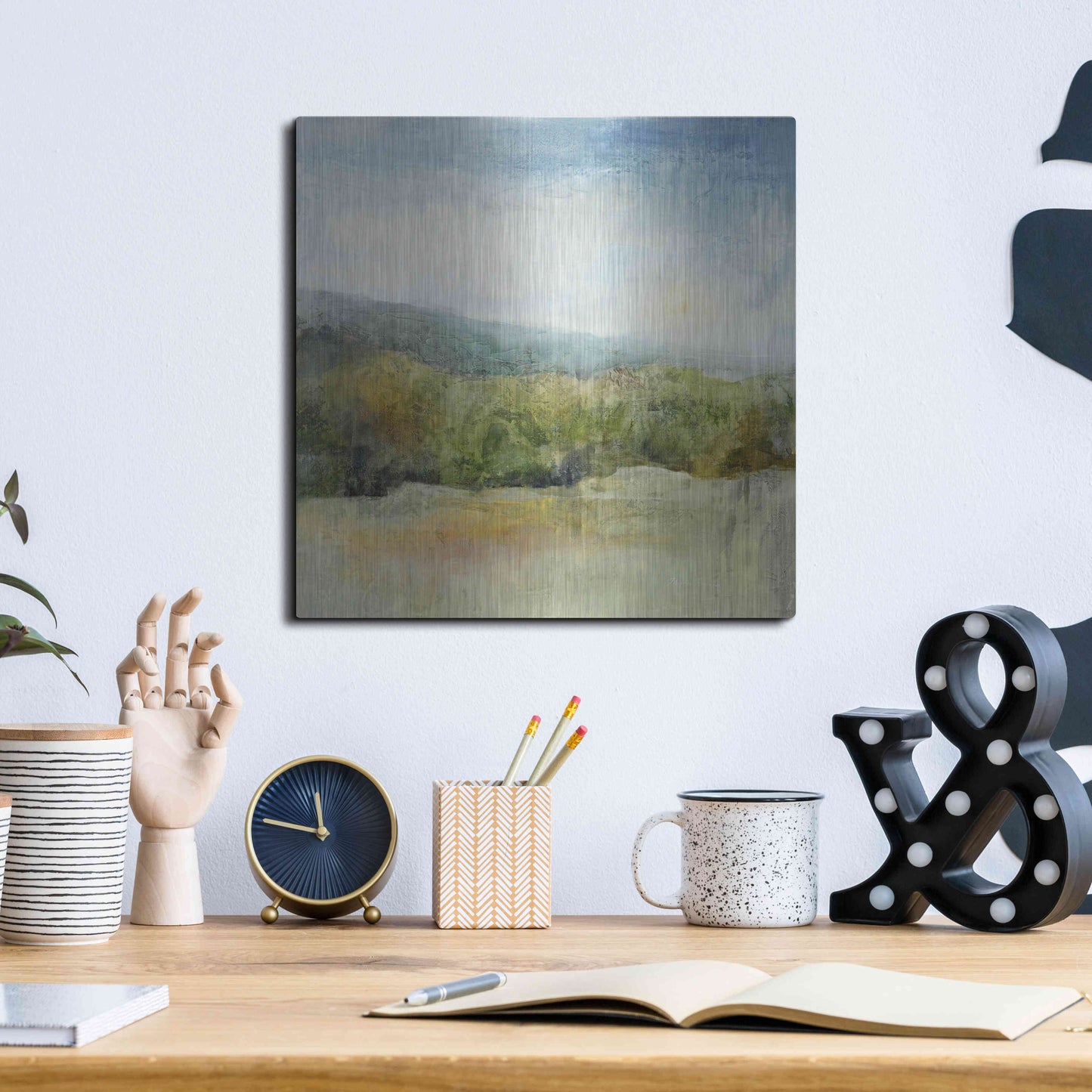 Luxe Metal Art 'October Mountain' by J Austin Jennings, Metal Wall Art,12x12