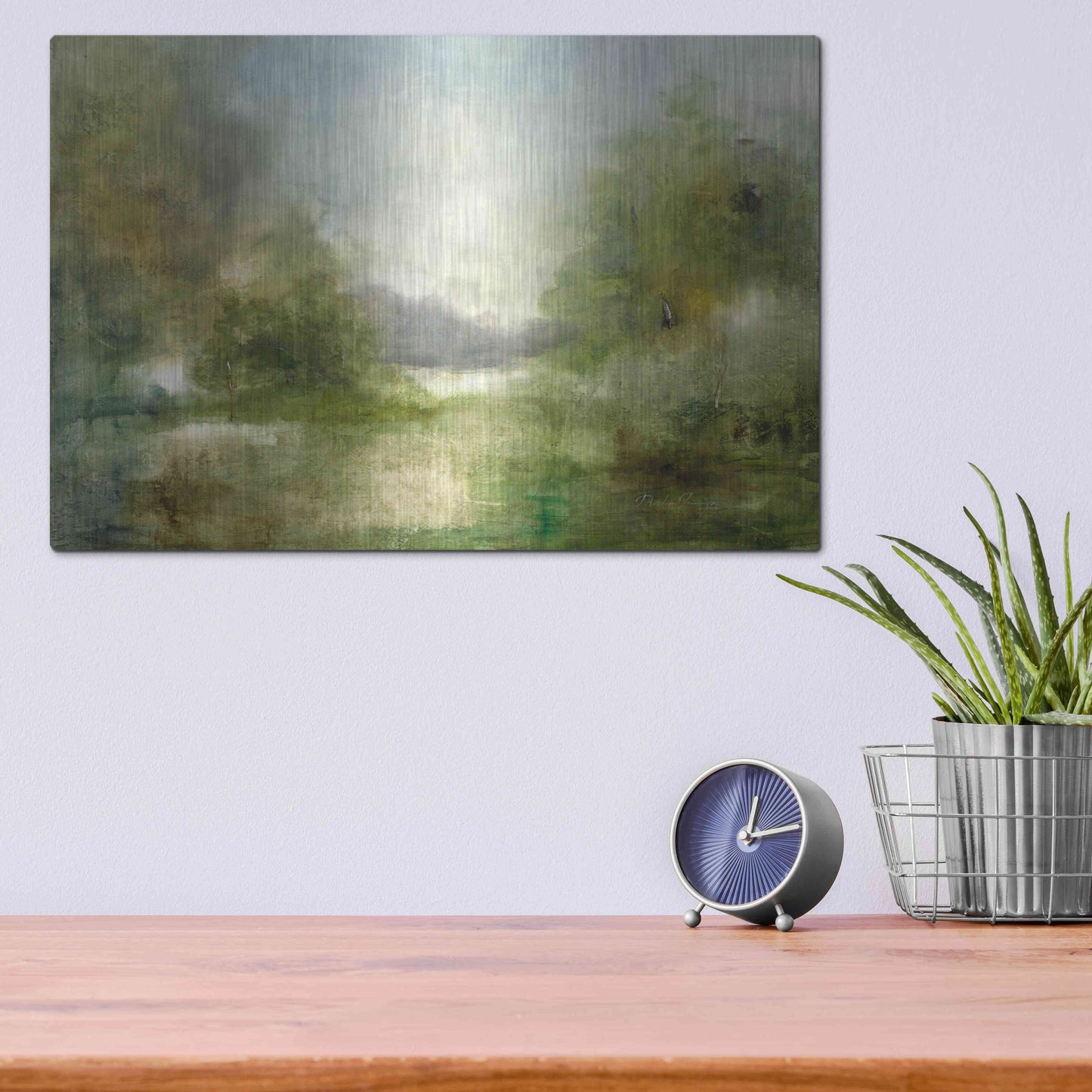 Luxe Metal Art 'Our Sunday Hike' by J Austin Jennings, Metal Wall Art,16x12