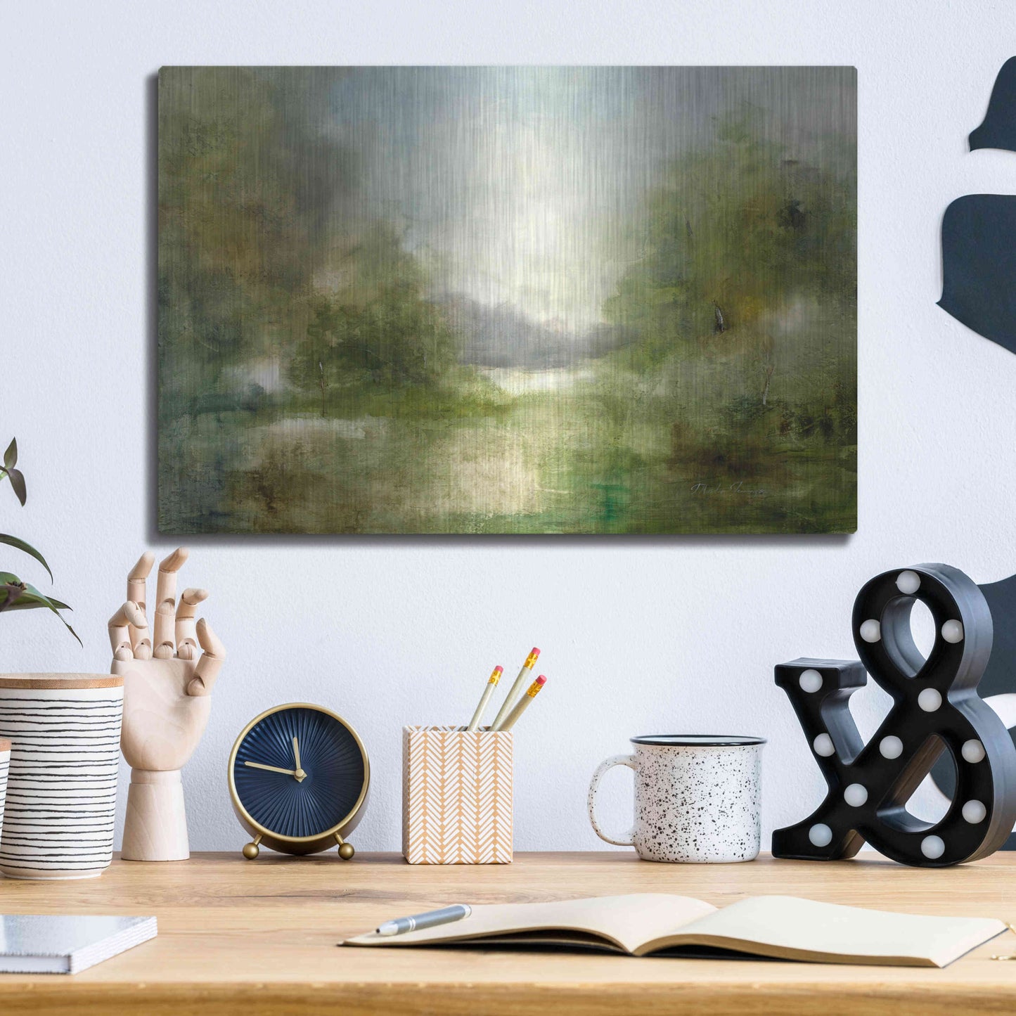 Luxe Metal Art 'Our Sunday Hike' by J Austin Jennings, Metal Wall Art,16x12