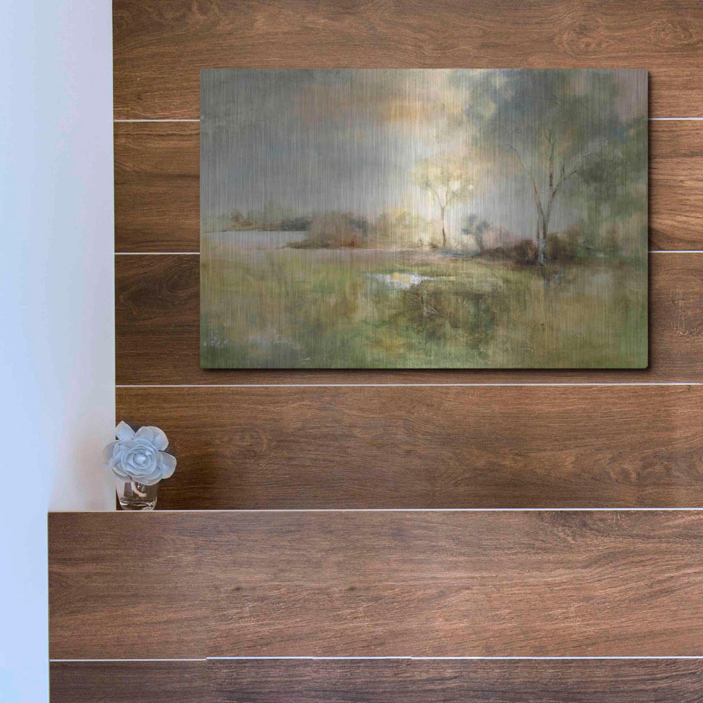 Luxe Metal Art 'Reflection of June' by J Austin Jennings, Metal Wall Art,16x12