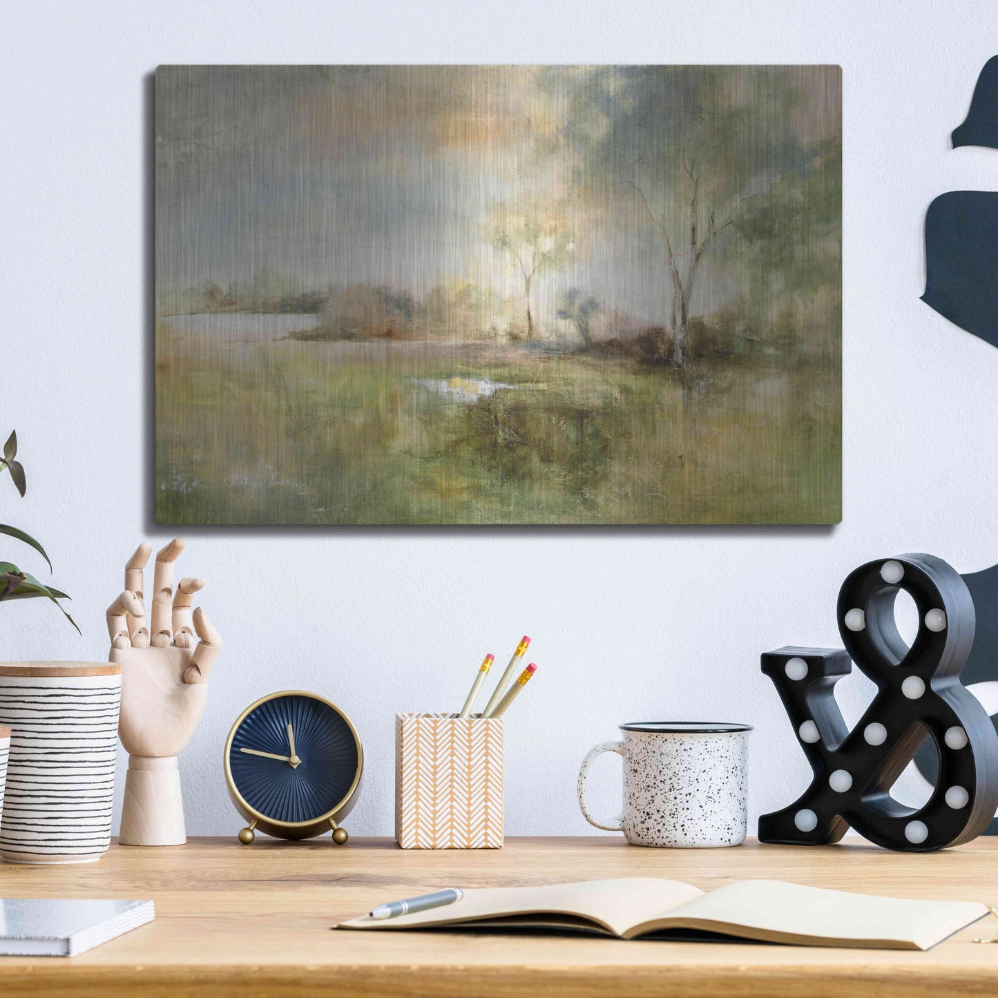 Luxe Metal Art 'Reflection of June' by J Austin Jennings, Metal Wall Art,16x12