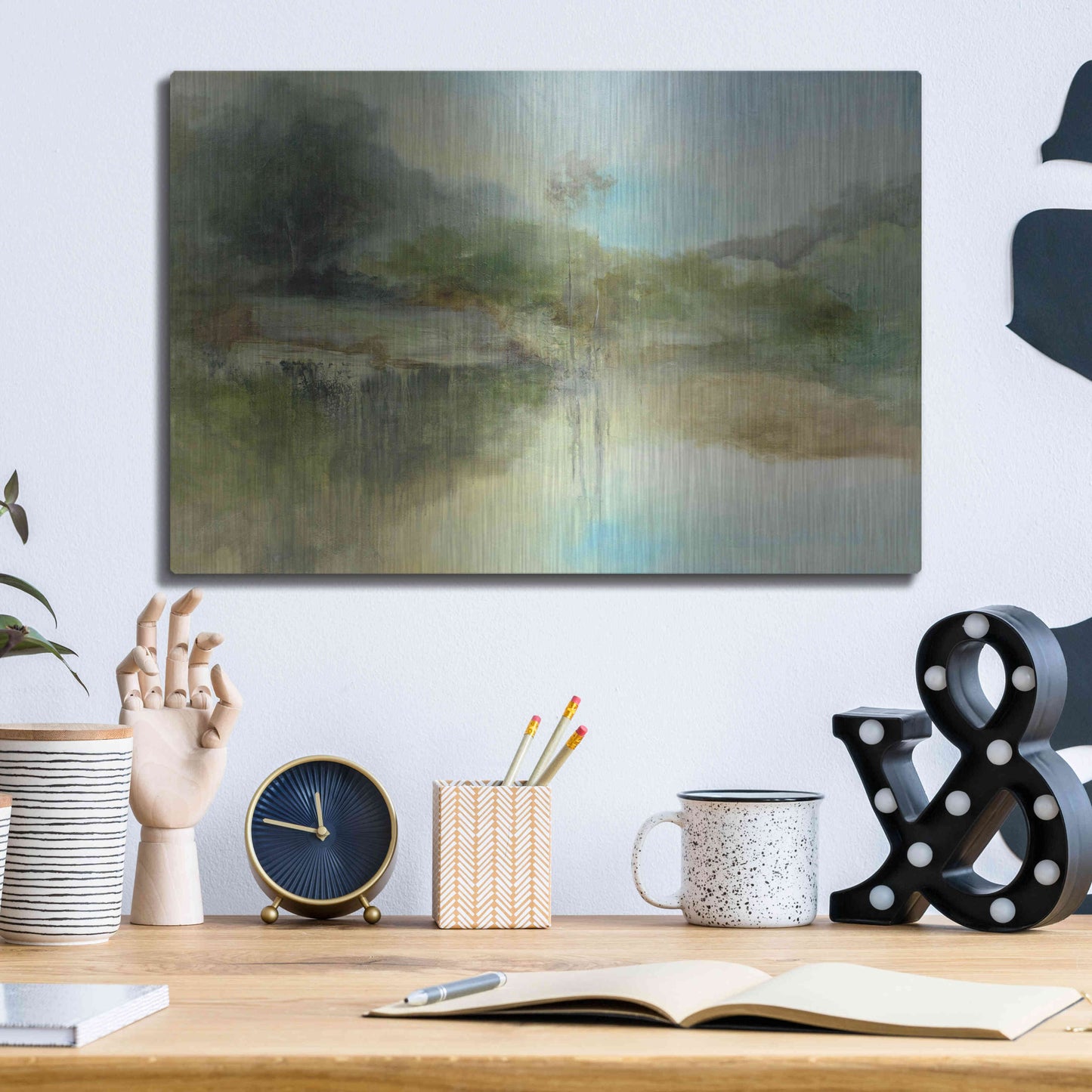 Luxe Metal Art 'The Lazy Day' by J Austin Jennings, Metal Wall Art,16x12