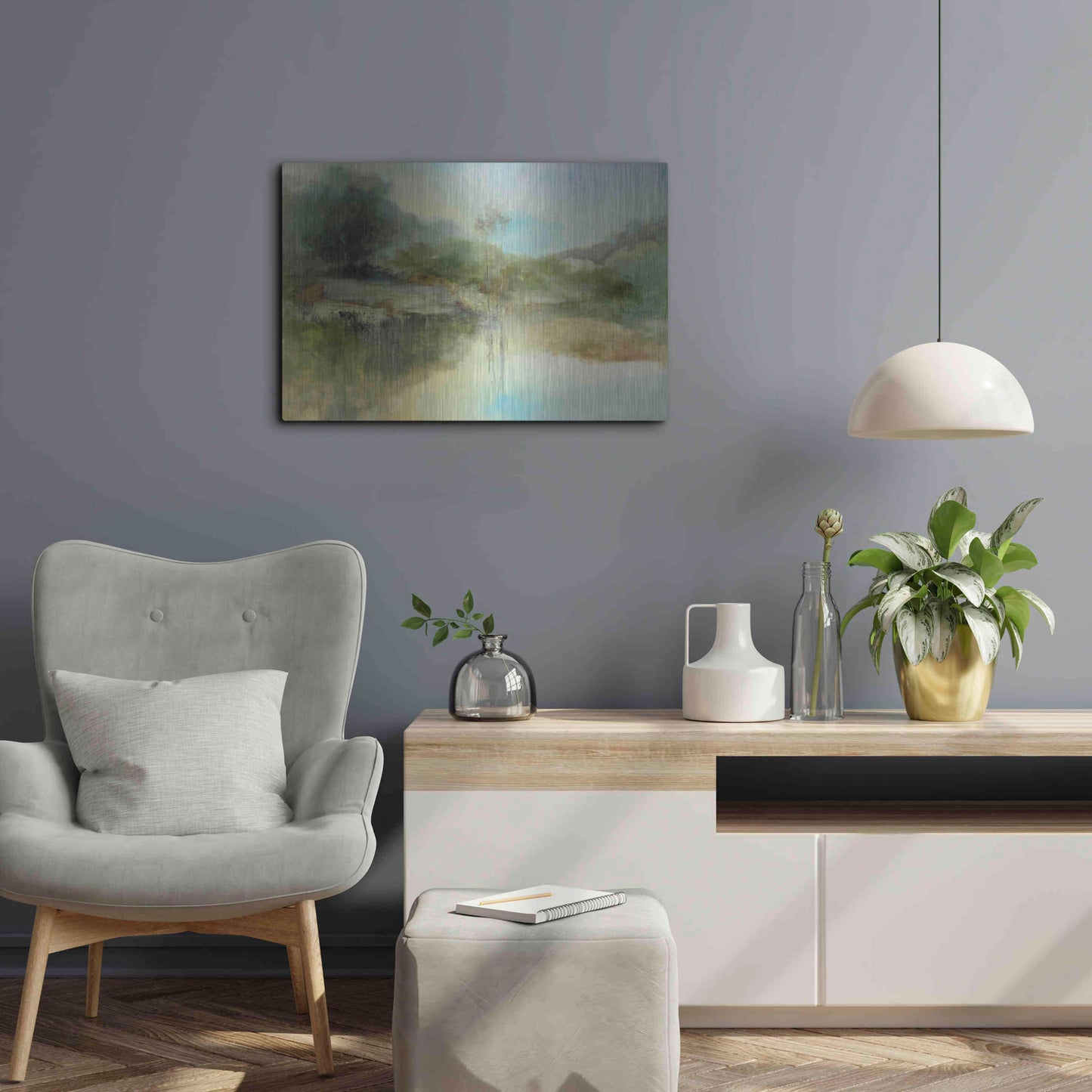 Luxe Metal Art 'The Lazy Day' by J Austin Jennings, Metal Wall Art,24x16