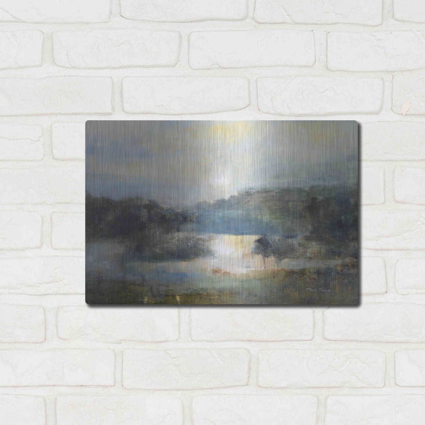 Luxe Metal Art 'Valley Blue' by J Austin Jennings, Metal Wall Art,16x12