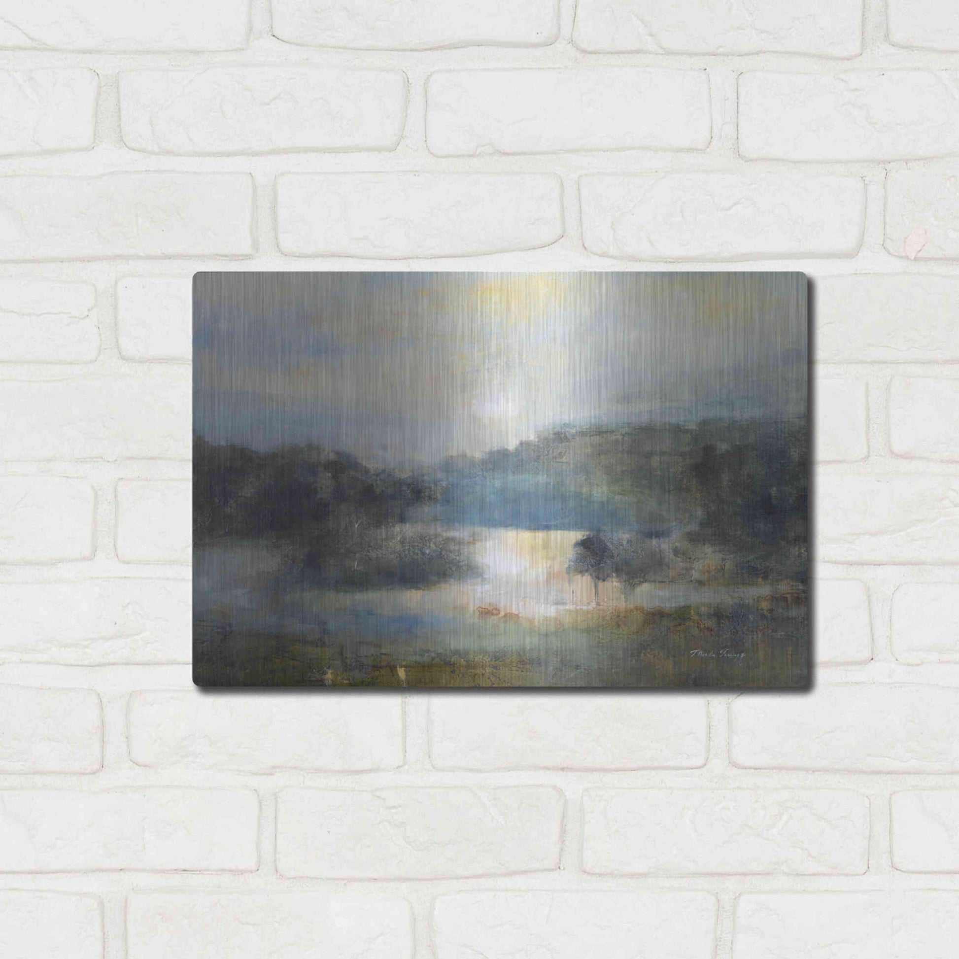 Luxe Metal Art 'Valley Blue' by J Austin Jennings, Metal Wall Art,16x12