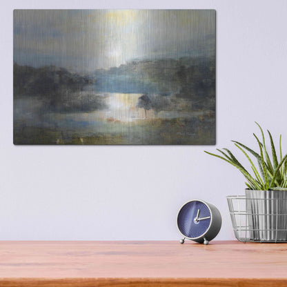 Luxe Metal Art 'Valley Blue' by J Austin Jennings, Metal Wall Art,16x12