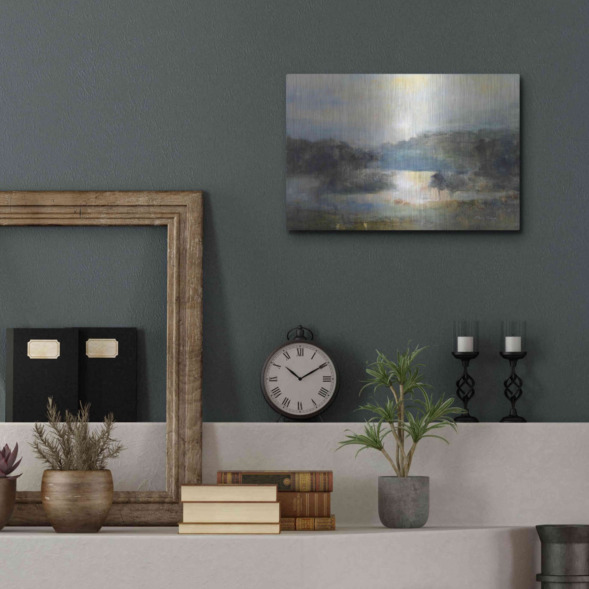 Luxe Metal Art 'Valley Blue' by J Austin Jennings, Metal Wall Art,16x12